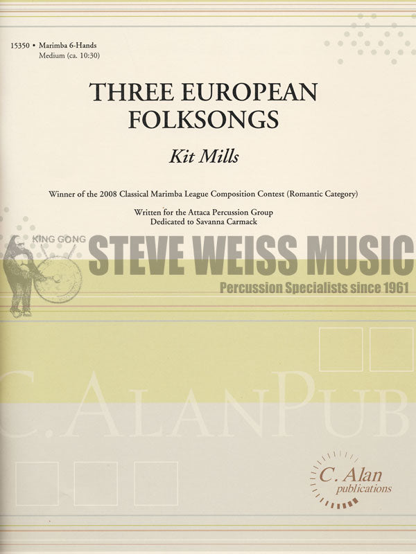 Mills-Three European Folksongs (SP)-M (3 players)