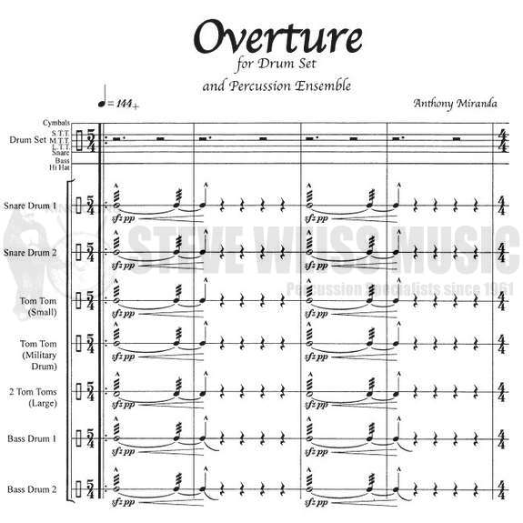 Miranda-Overture for Drumset and Perc. Ens. (SP)-Solo DS/ P