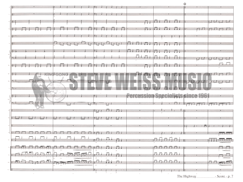 Montoya-The Highway Drumline arr. Burleson (SP)-B/2V/C/ Cro./X/4M/4T/DS/P/Synth.