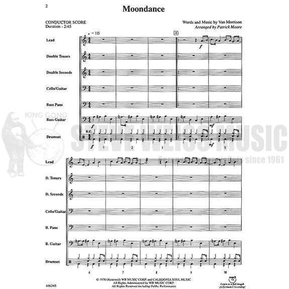 Morrison-Moondance arr. Moore (SP)-Steel drs./DS/opt. BG