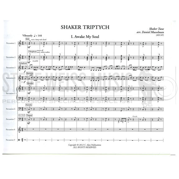 Musselman (arr.)-Shaker Triptych (SP)-B/V/C/X/2M/opt. BM/ 4T/P