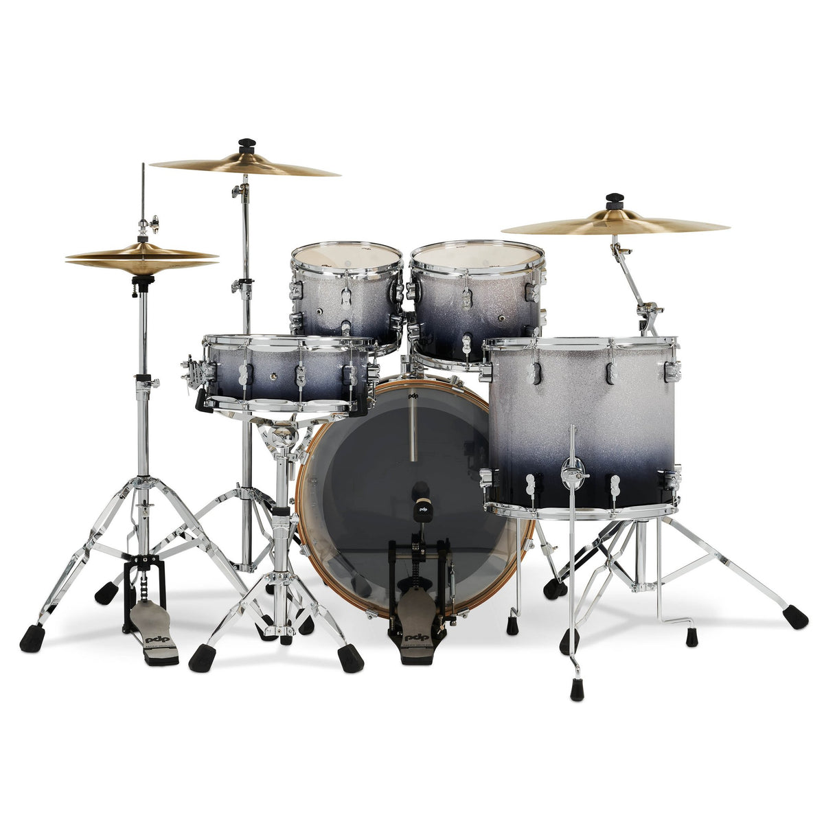 PDP Drums Concept Maple 5pc Silver to Black Fade Performer View