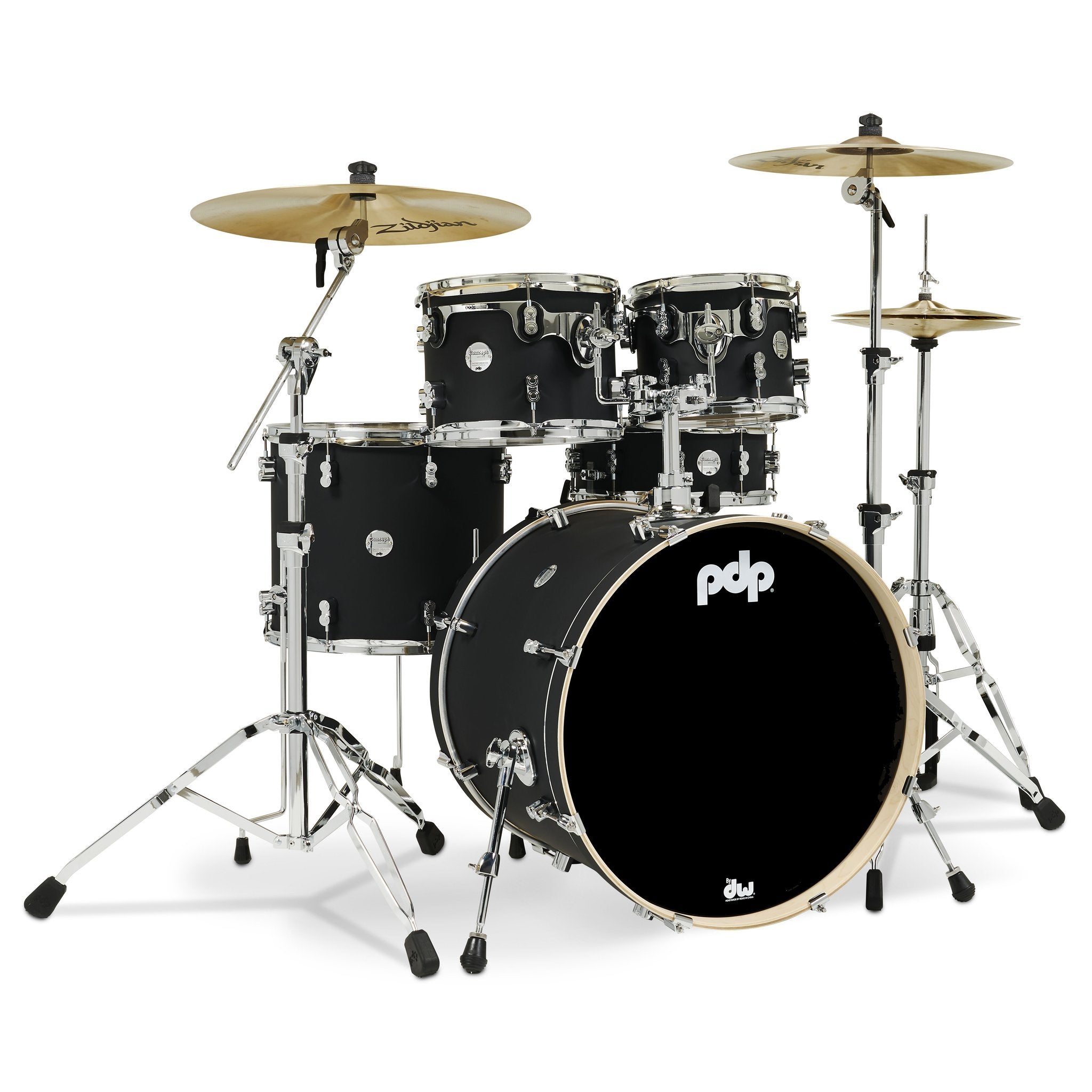 PDP Drums Concept Maple 5pc Satin Black Finish pdcm2215bk