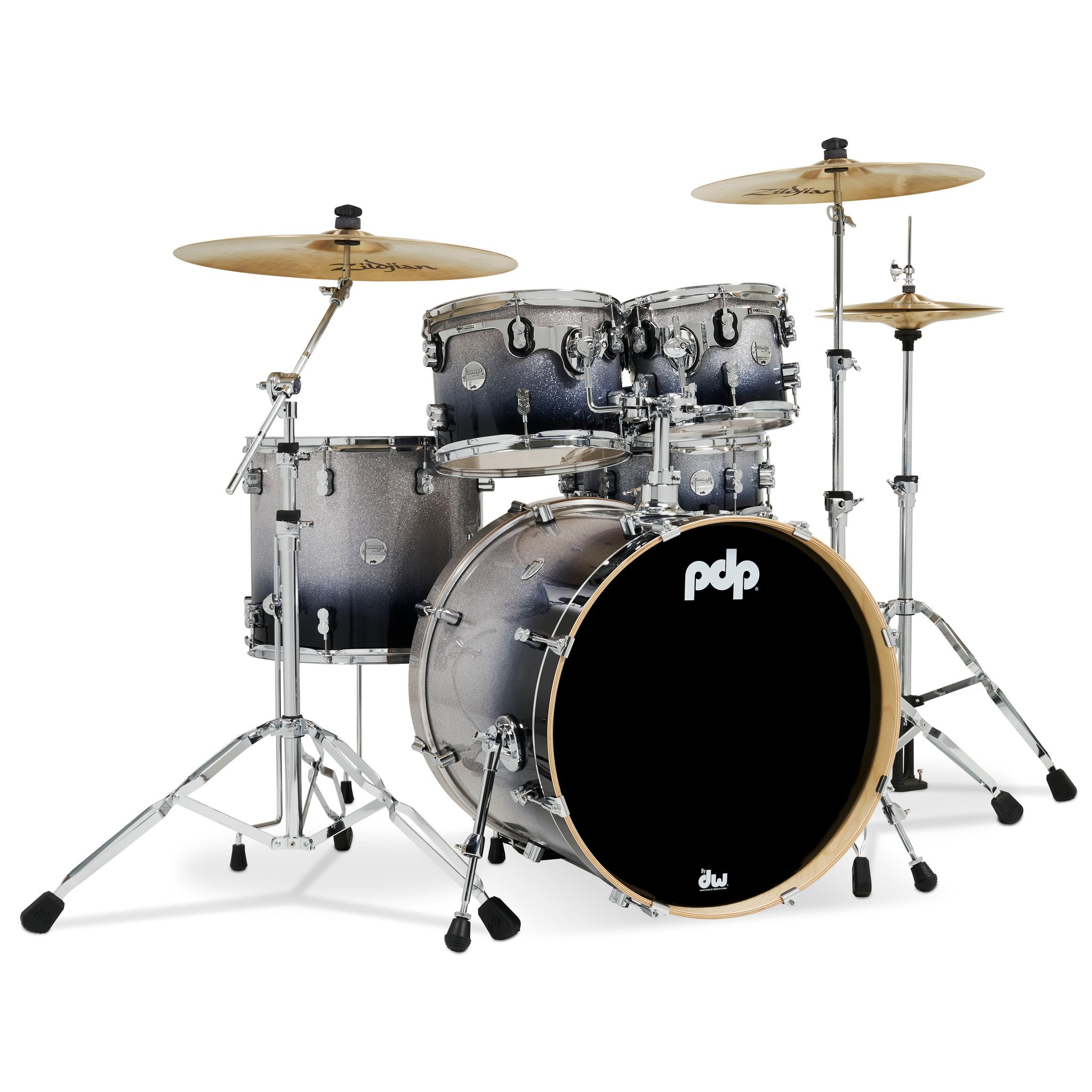 PDP Drums Concept Maple 5pc Silver to Black Fade pdcm2215sb