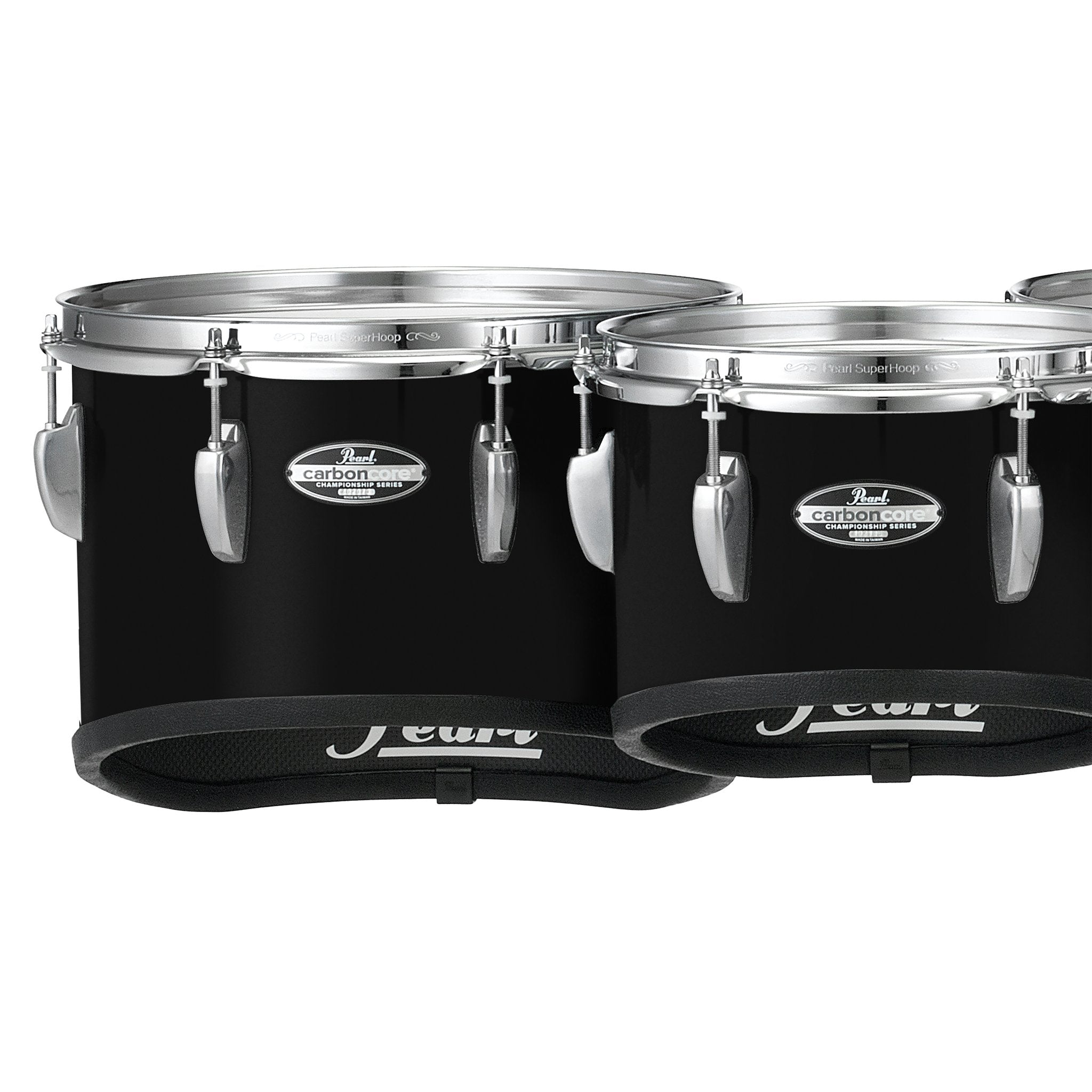 Pearl Championship CarbonCore Sextet Shallow Cut Marching Tenors (6,6,8,10,12,13) - Piano Black Lacquer