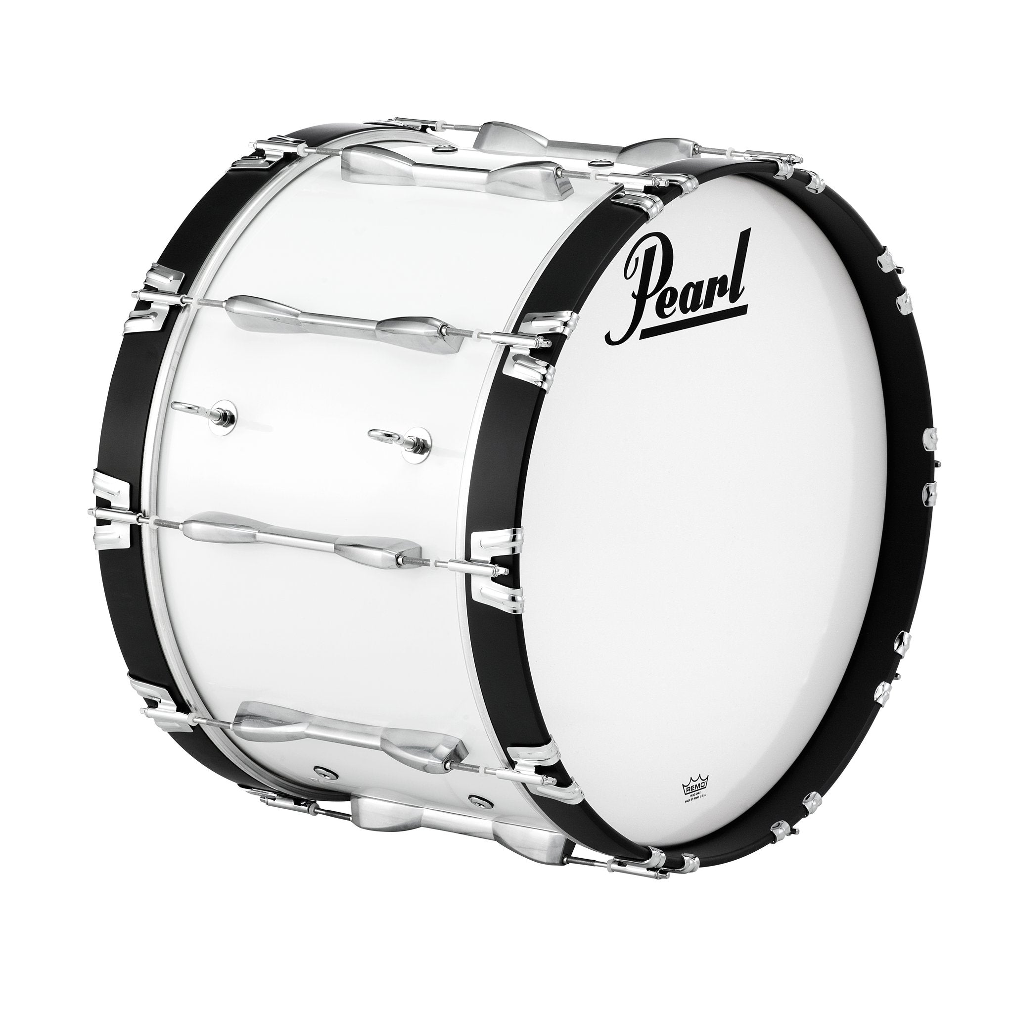 Pearl Championship Marching Bass Drum - 22" x 14" - Pure White - PBDM2214/A33 eye hook view