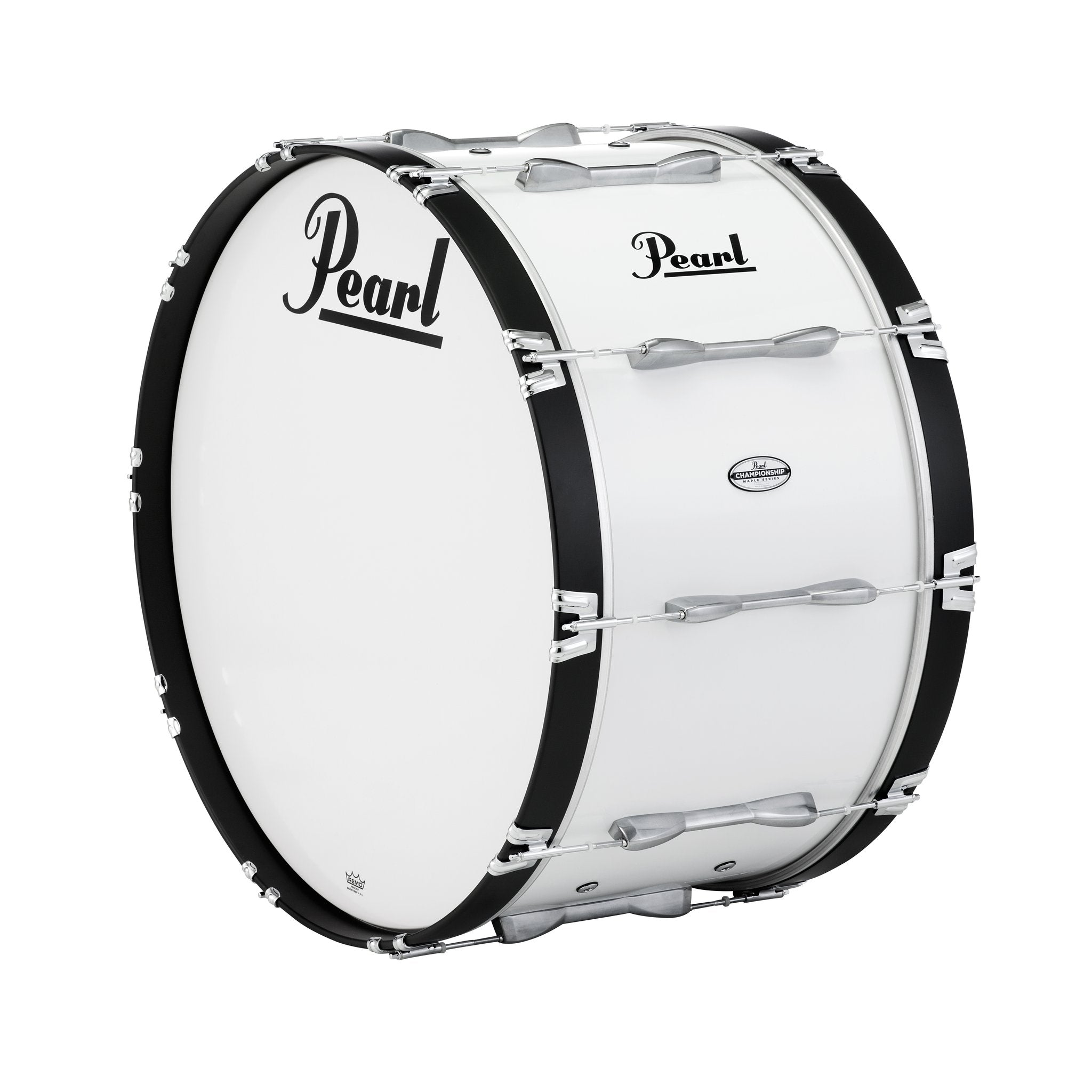 Pearl Championship Marching Bass Drum - 30" x 16" - Pure White - Image 1