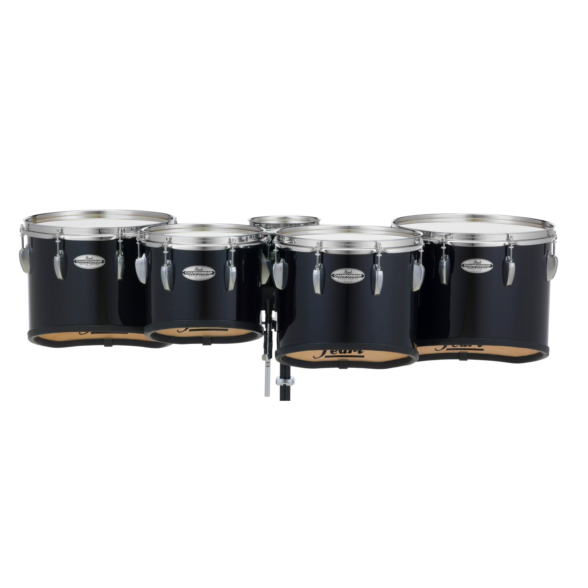 Pearl Championship Series Quint Marching Tenor Set - 6"/10"/12"/13"/14" - Midnight Black - Image 1