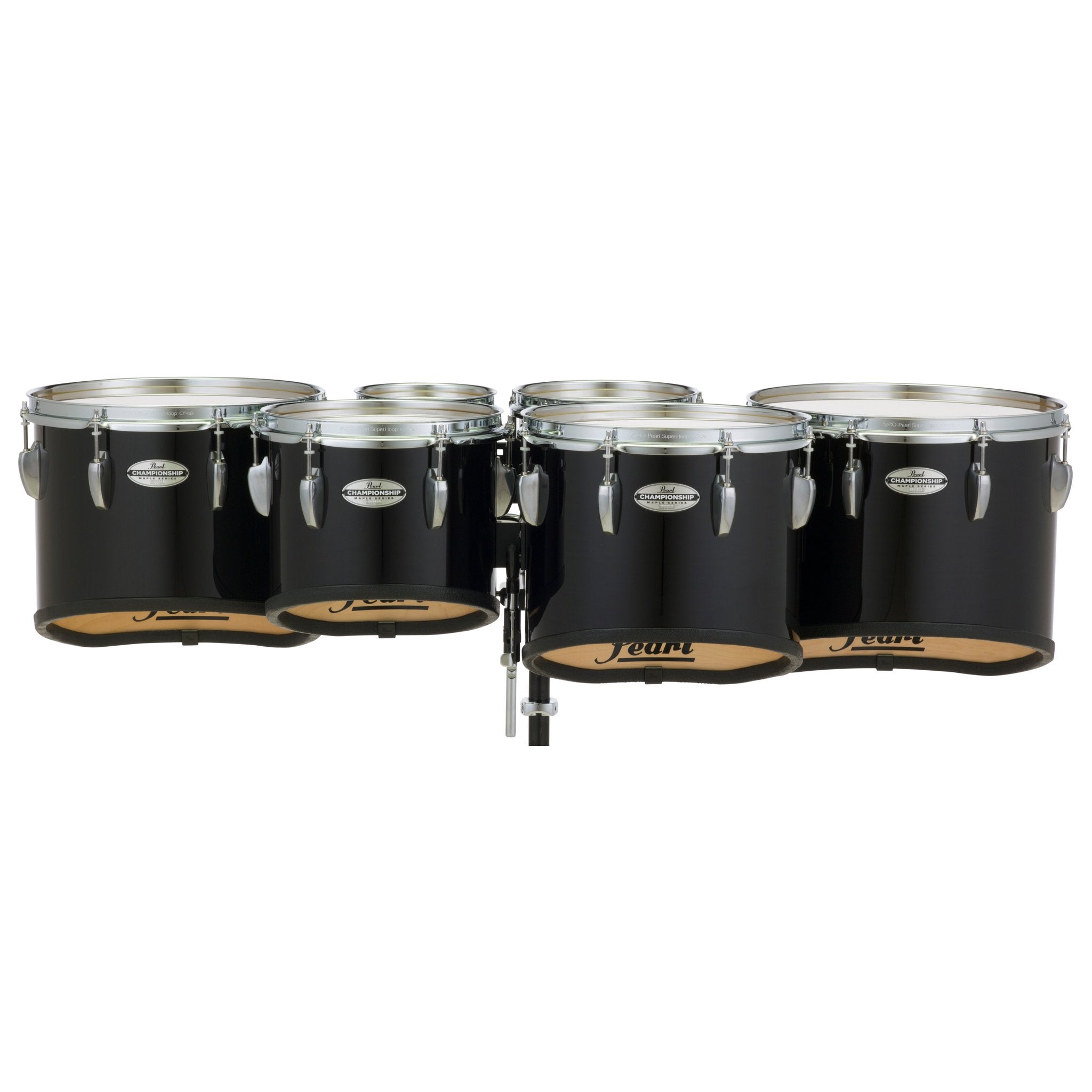 Pearl Championship Series Sextet Marching Tenor Set - 6"/8"/10"/12"/13"/14" - Midnight Black - Image 1