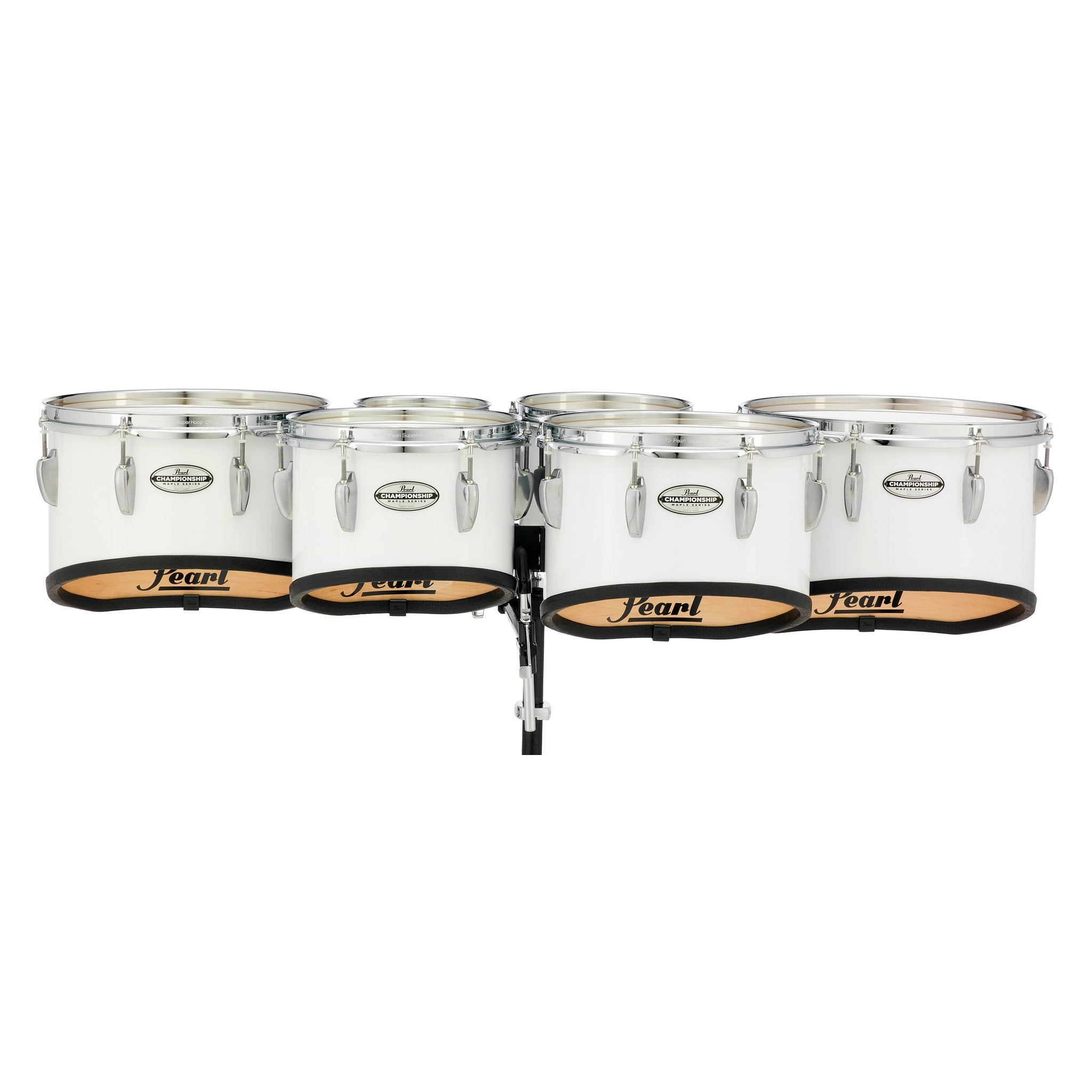 Pearl Championship Series Shallow Cut Sextet Marching Tenor Set - 6"/8"/10"/12"/13"/14" - Pure White - Image 1