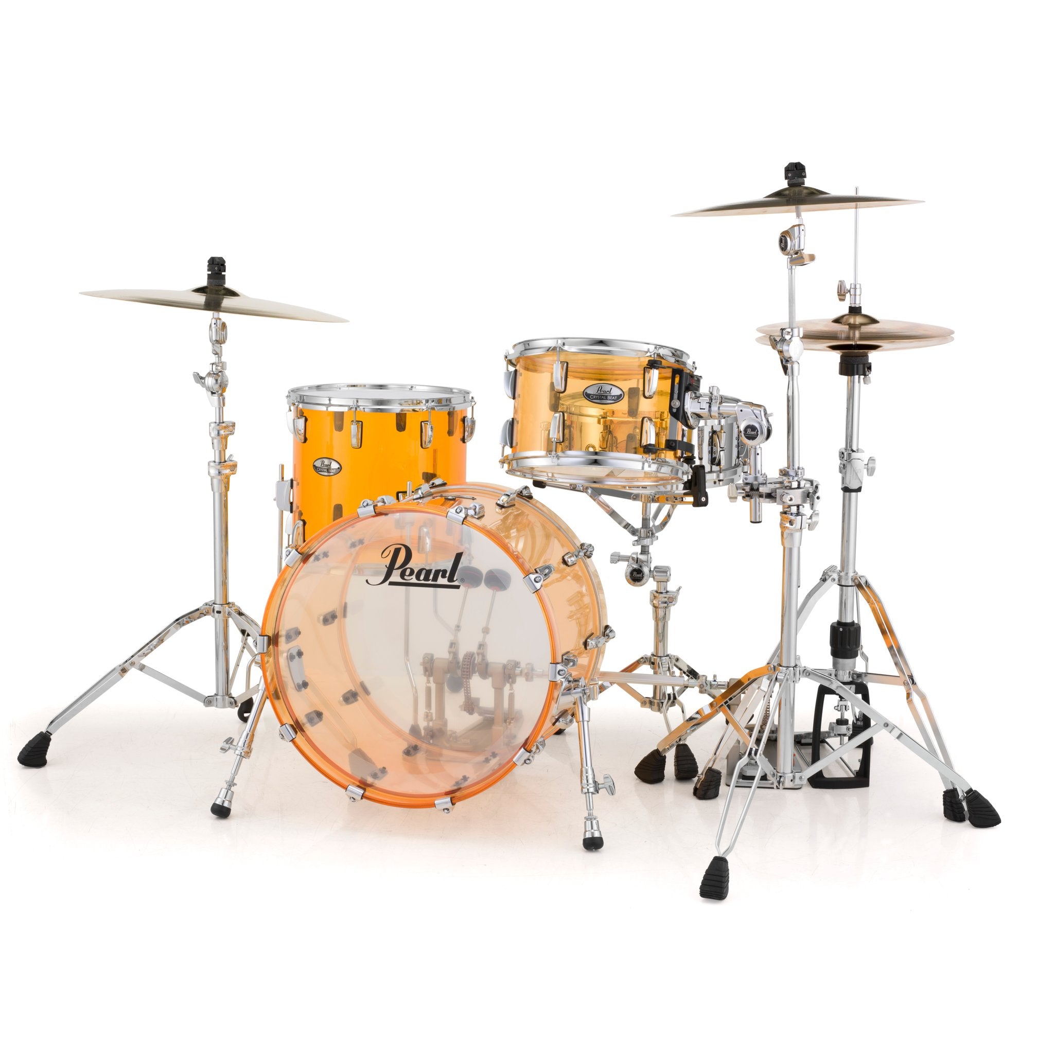 Pearl Crystal Beat 3-piece Drum Set Shell Pack - 20" Bass Drum - Tangerine Glass