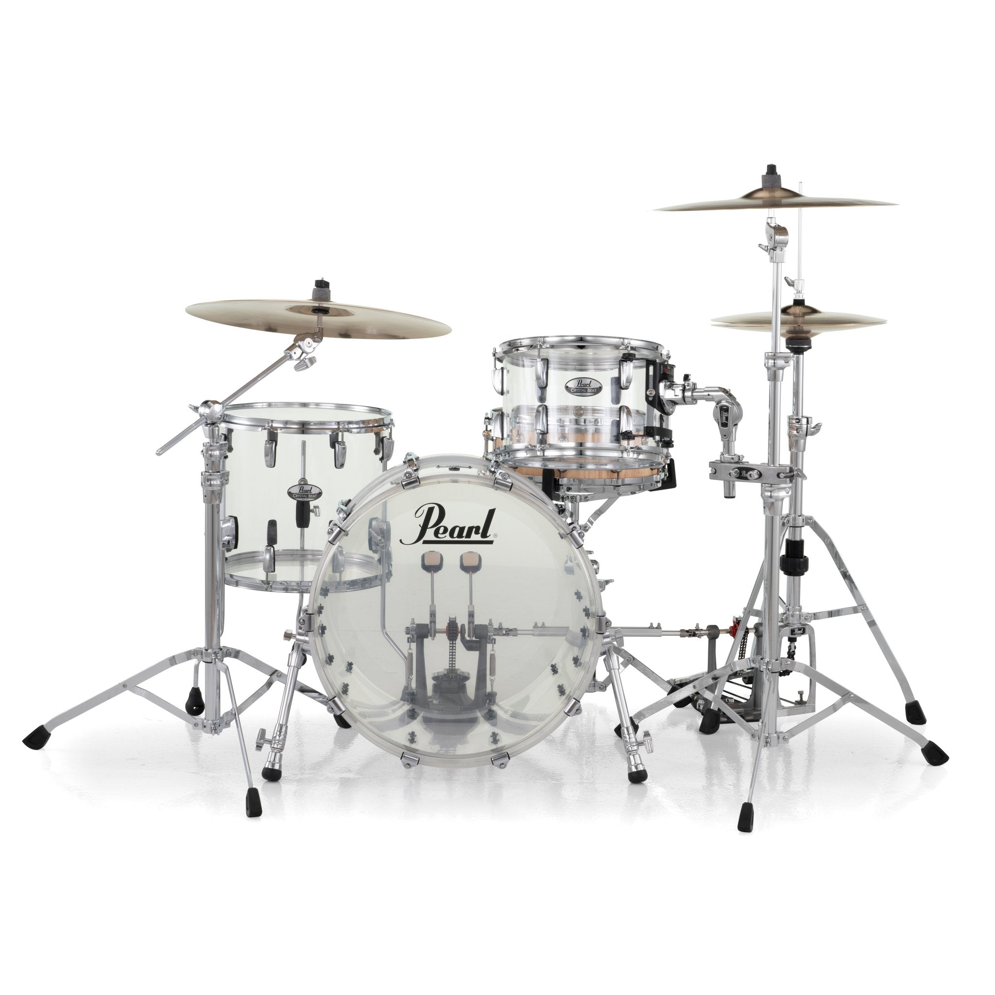 Pearl Crystal Beat 3-piece Drum Set Shell Pack - 20" Bass Drum - Ultra Clear - Image 3
