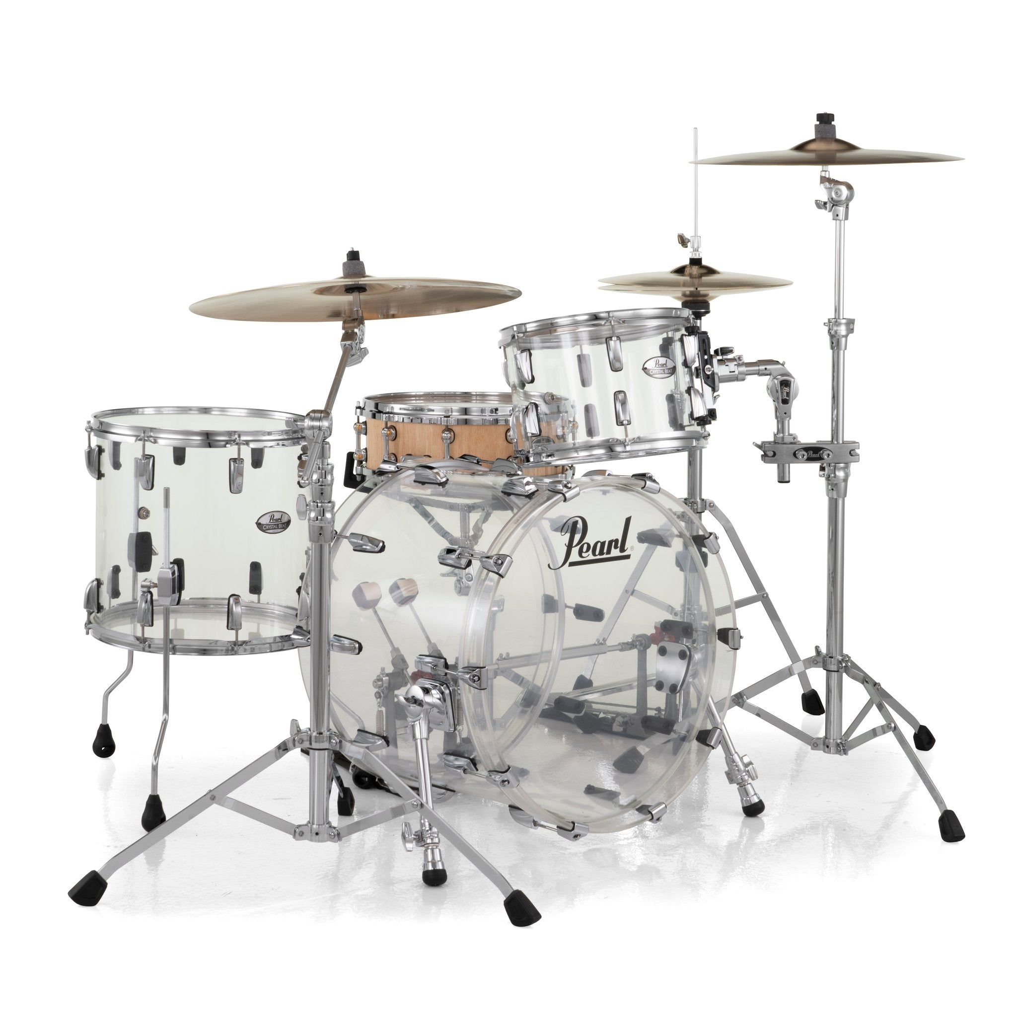 Pearl Crystal Beat 3-piece Drum Set Shell Pack - 20" Bass Drum - Ultra Clear - Image 4