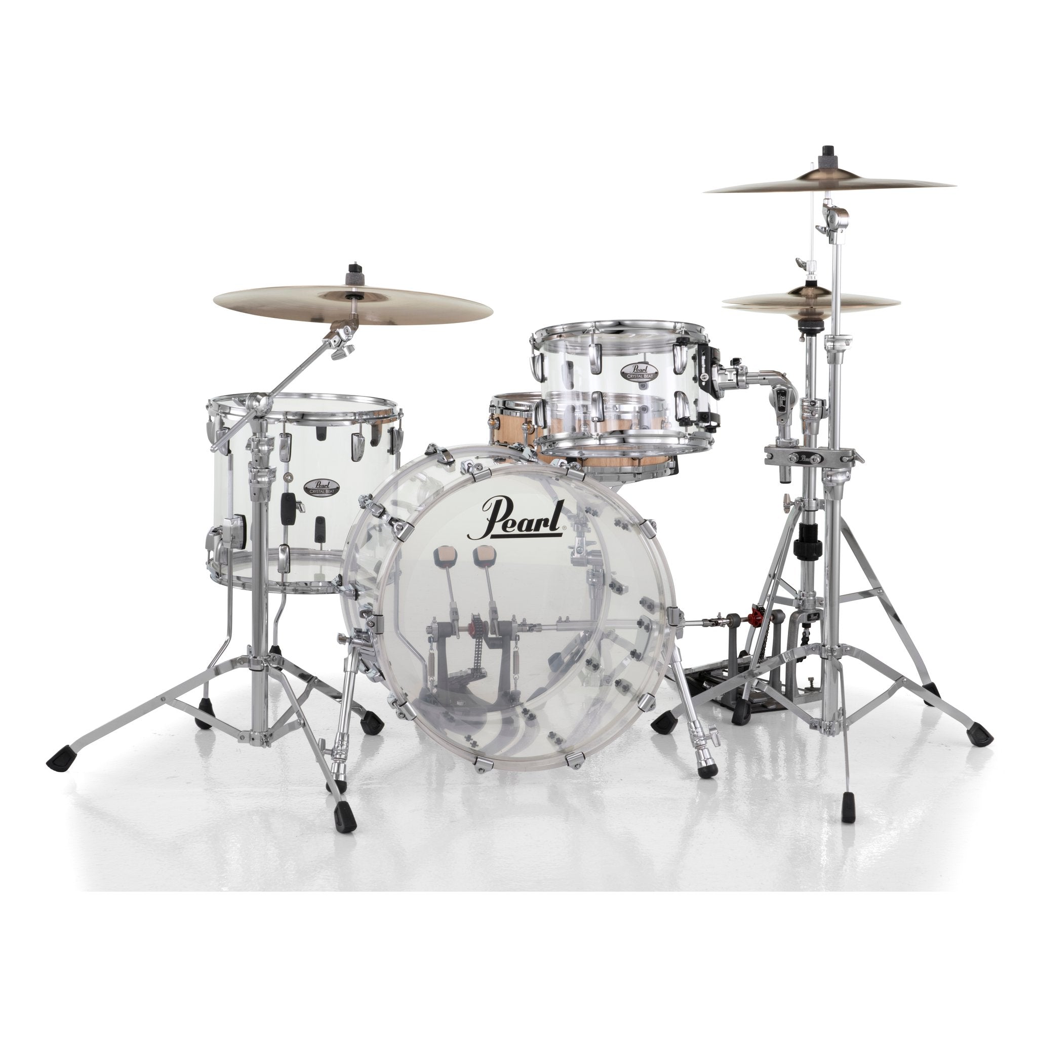 Pearl Crystal Beat 3-piece Drum Set Shell Pack - 20" Bass Drum - Ultra Clear - Image 1