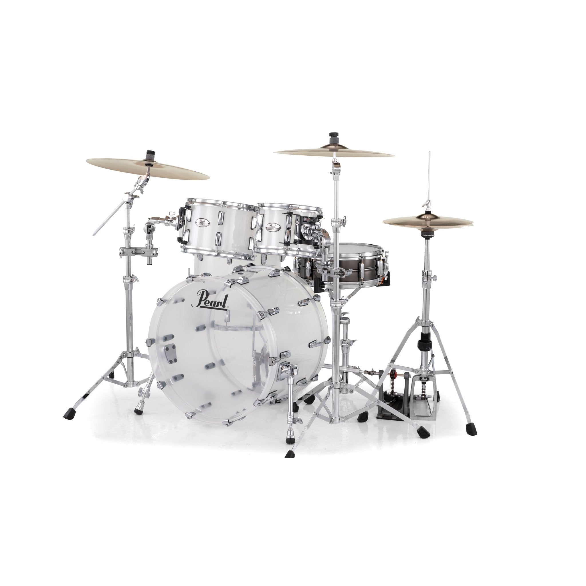 Pearl Crystal Beat 4-piece Drum Set Shell Pack - 22"/10"/12"/16" - Frost Acrylic - Image 2