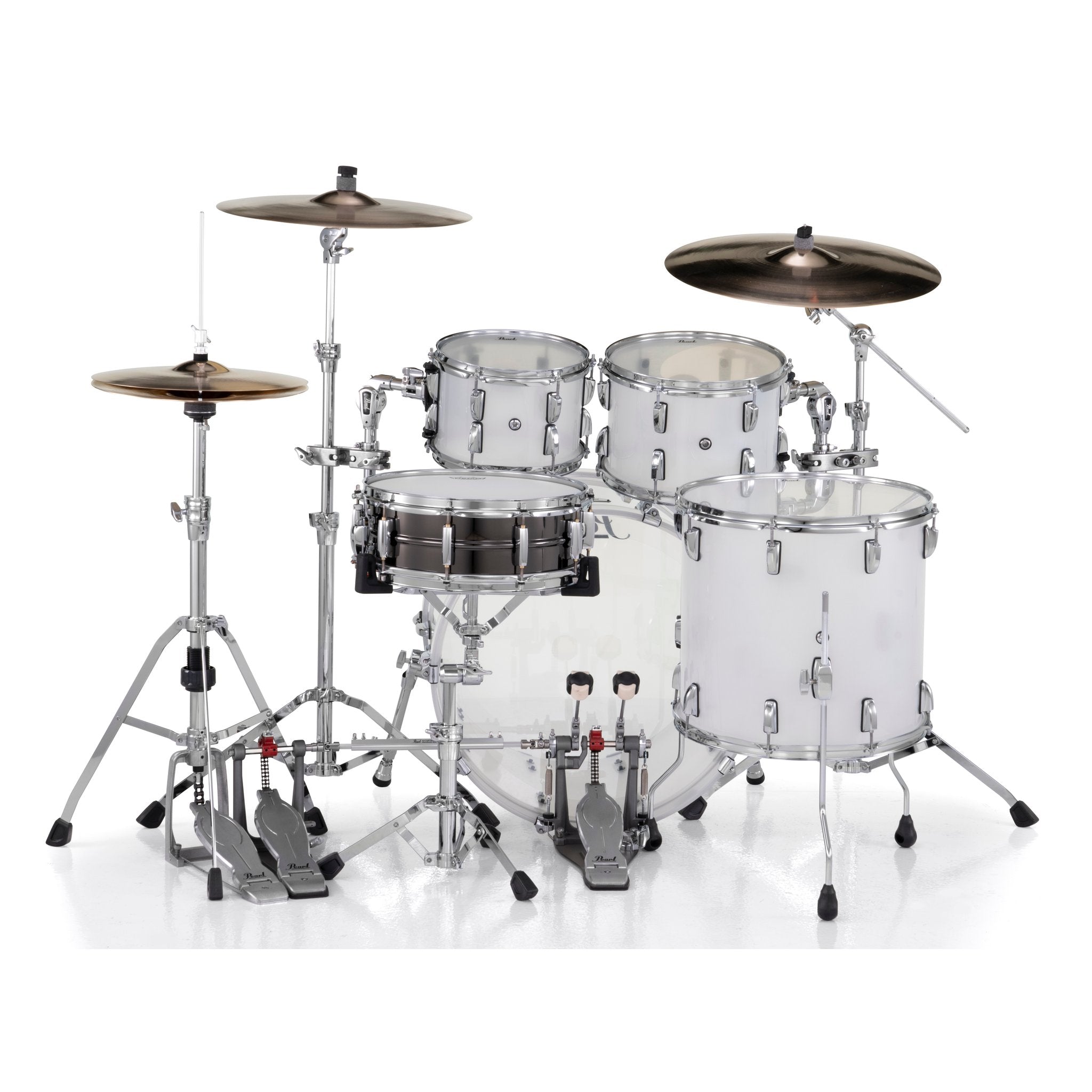 Pearl Crystal Beat 4-piece Drum Set Shell Pack - 22"/10"/12"/16" - Frost Acrylic - Image 3