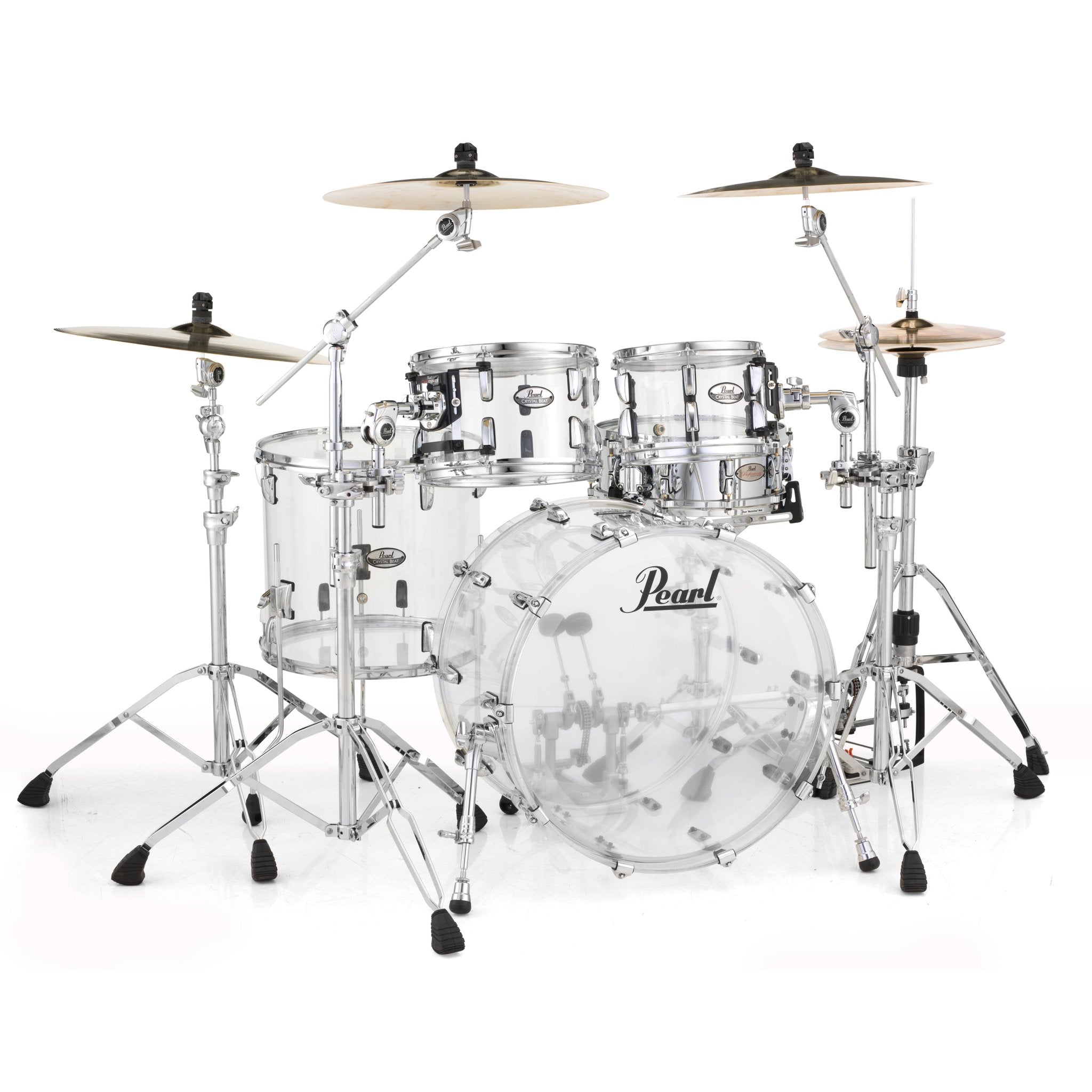 Pearl Crystal Beat 4-piece Drum Set Shell Pack - 22"/10"/12"/16" - Ultra Clear
