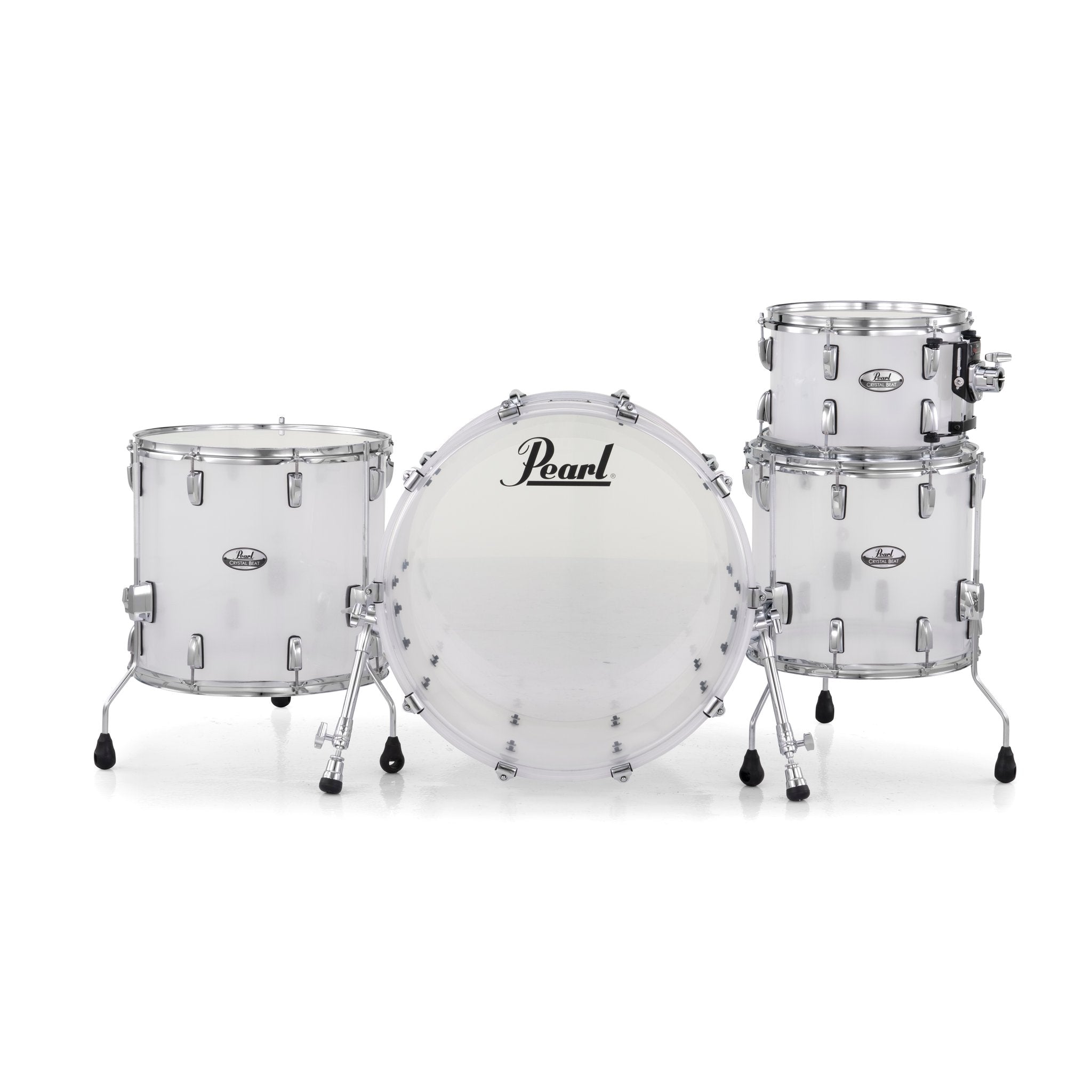Pearl Crystal Beat 4-piece Drum Set Shell Pack - 22"/12"/14"/16" - Frost Acrylic - Image 7