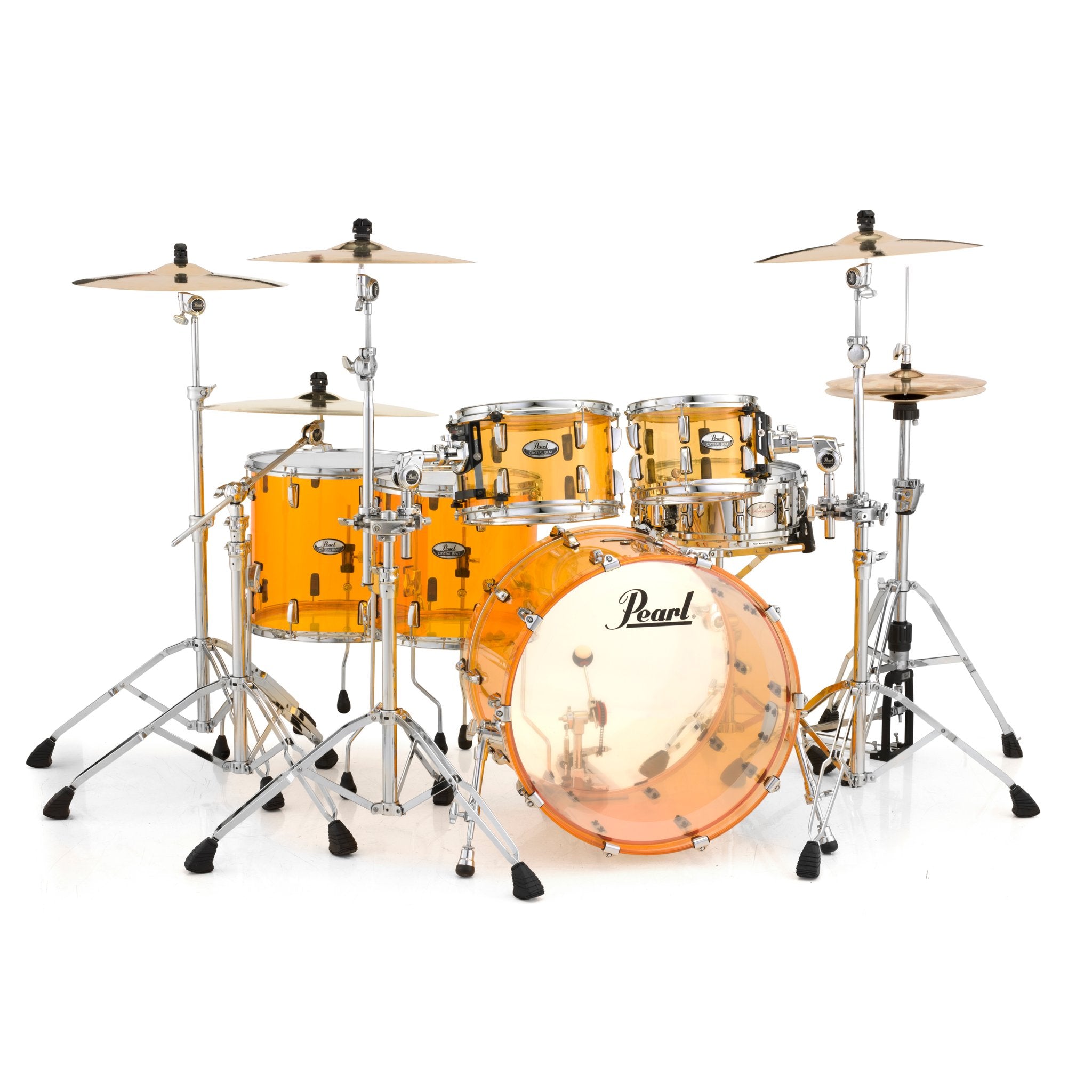 Pearl Crystal Beat 5-piece Drum Set Shell Pack - 22" Bass Drum - Tangerine Glass
