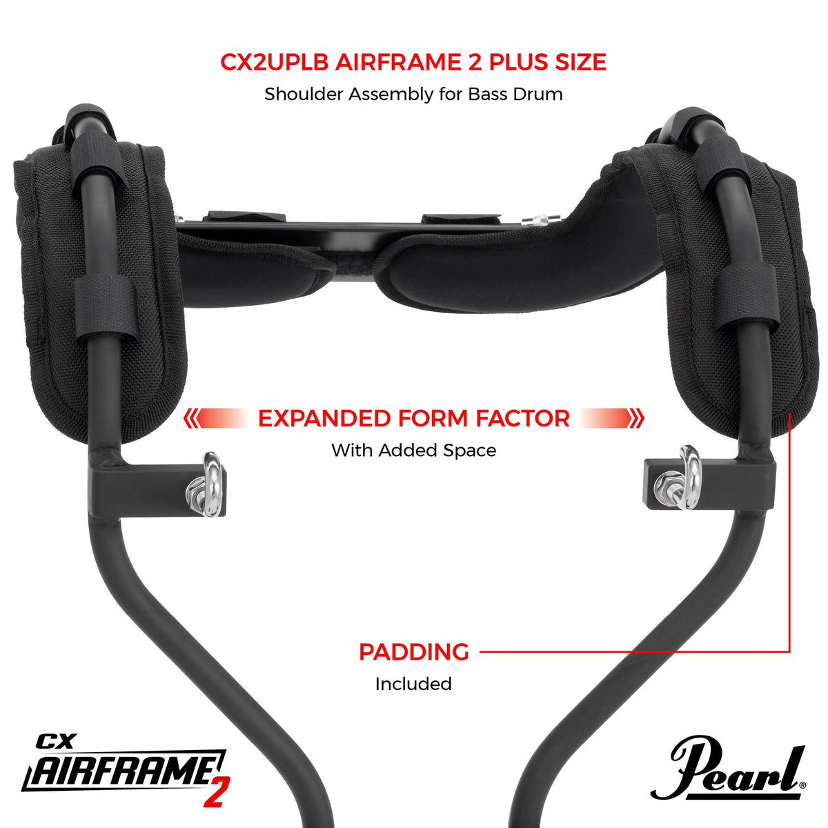 Pearl CX2 Air Frame Plus Size Add On Accessory for Marching Bass Carriers - Image 3
