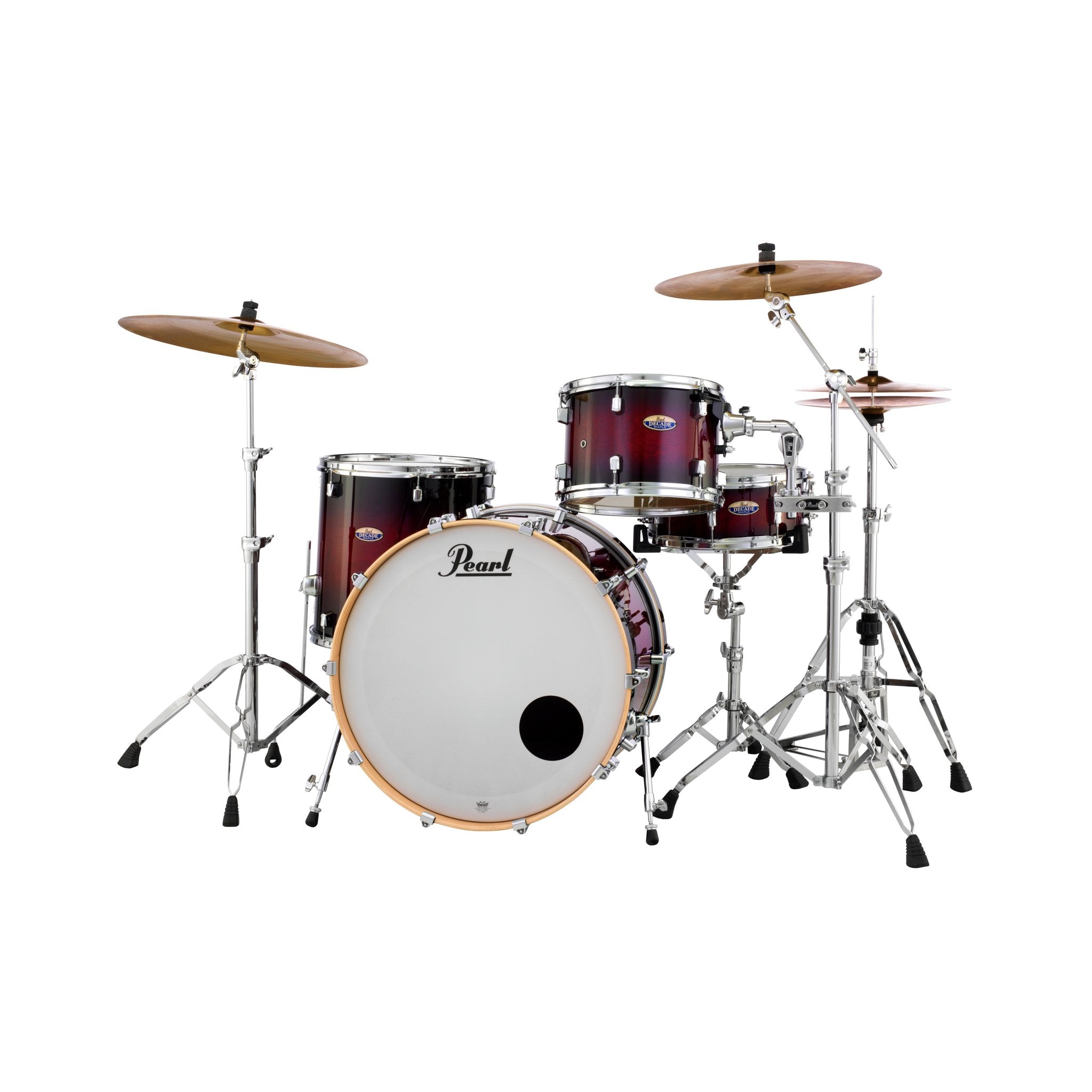 Pearl Decade Maple 3-piece Drum Set Shell Pack - 24" Bass Drum - Gloss Deep Red Burst - Image 3
