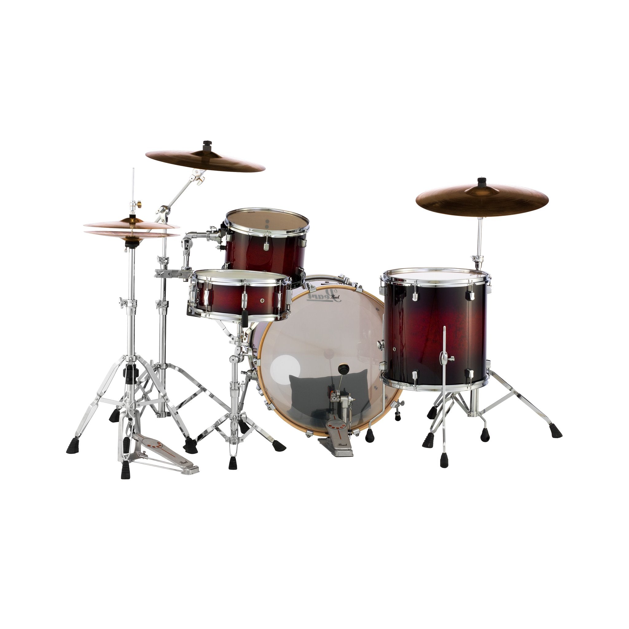Pearl Decade Maple 3-piece Drum Set Shell Pack - 24" Bass Drum - Gloss Deep Red Burst - Image 4