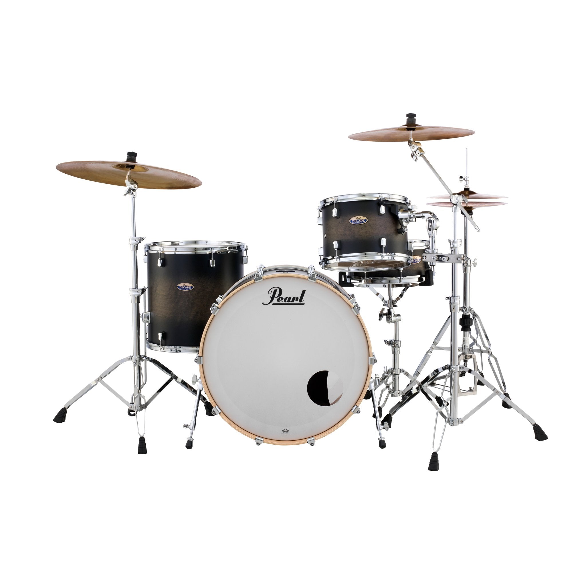 Pearl Decade Maple 3-piece Drum Set Shell Pack - 24" Bass Drum - Satin Black Burst - Image 2