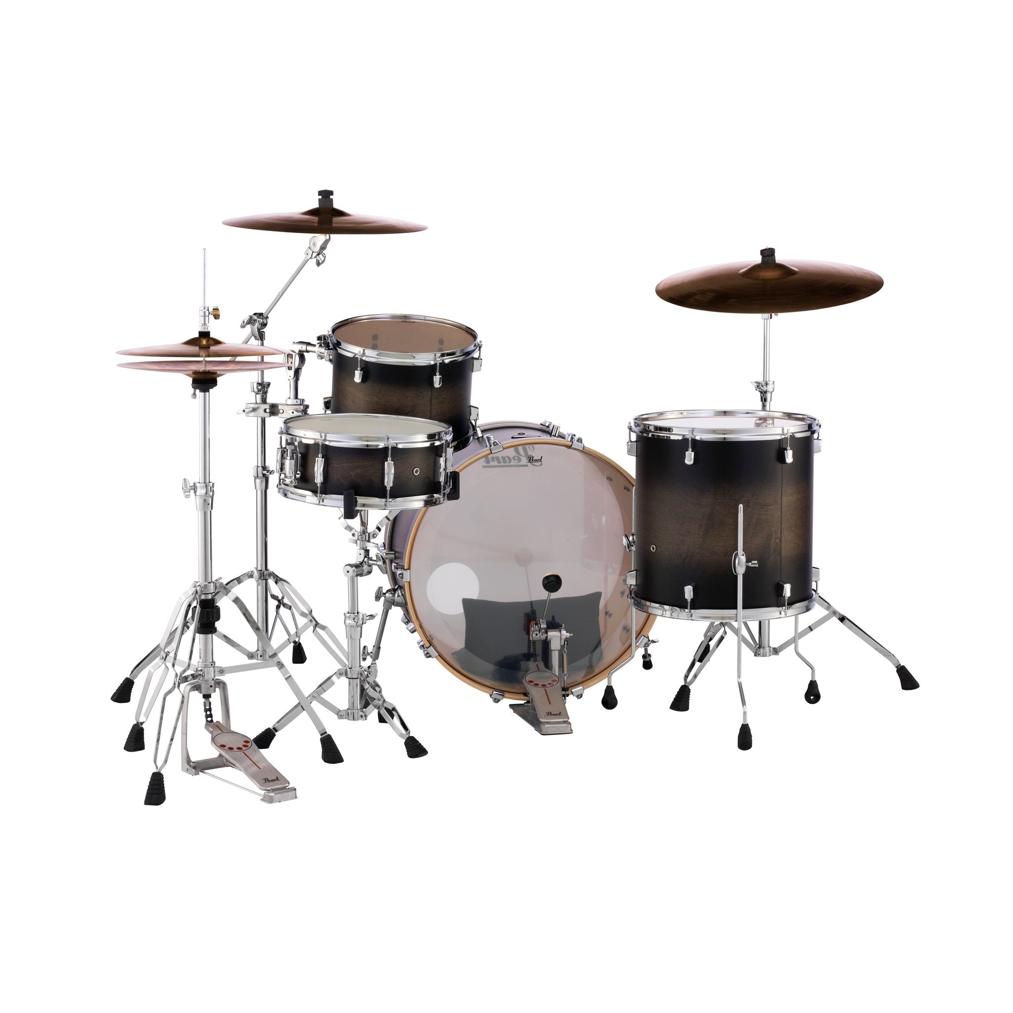 Pearl Decade Maple 3-piece Drum Set Shell Pack - 24" Bass Drum - Satin Black Burst - Image 4