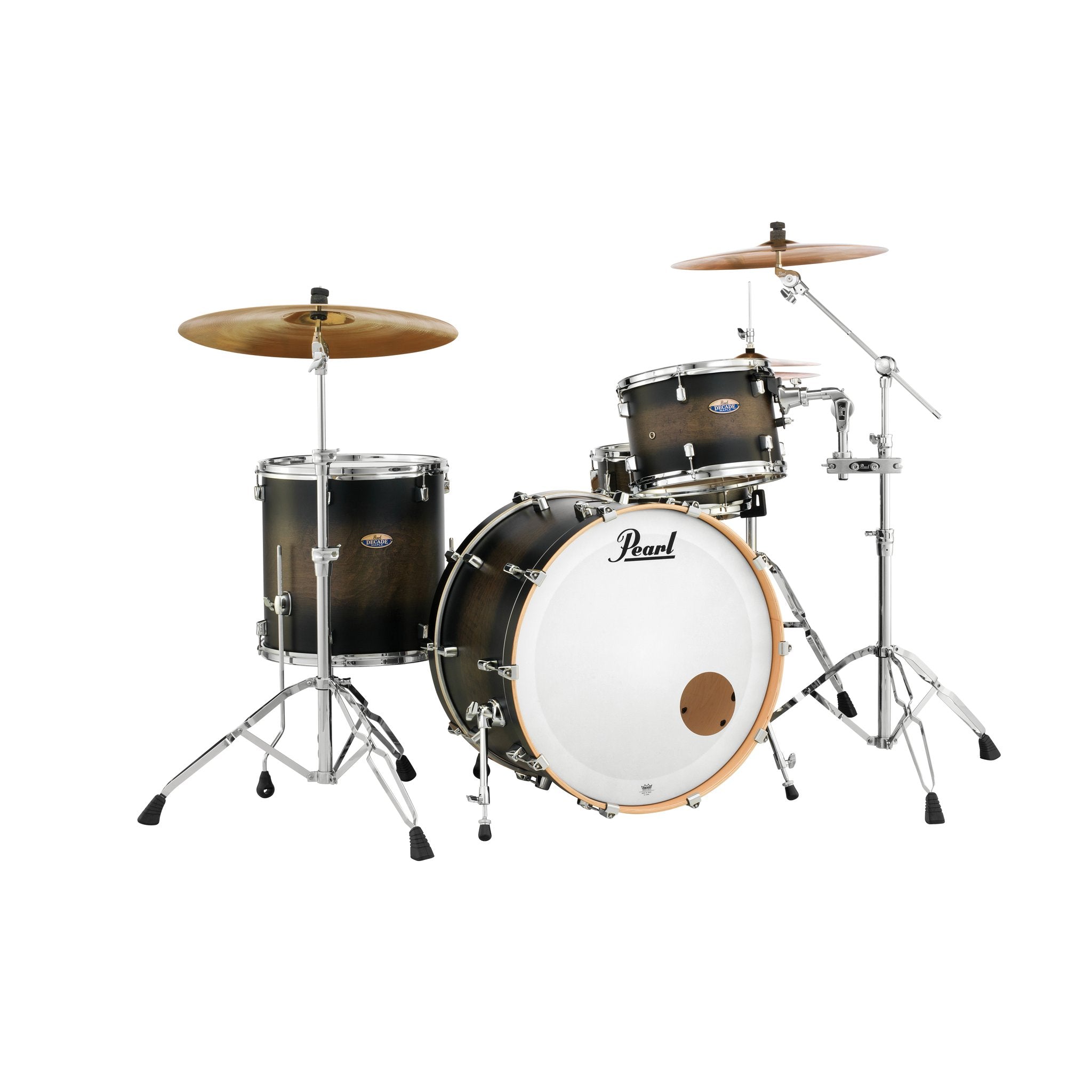 Pearl Decade Maple 3-piece Drum Set Shell Pack - 24" Bass Drum - Satin Black Burst - Image 1