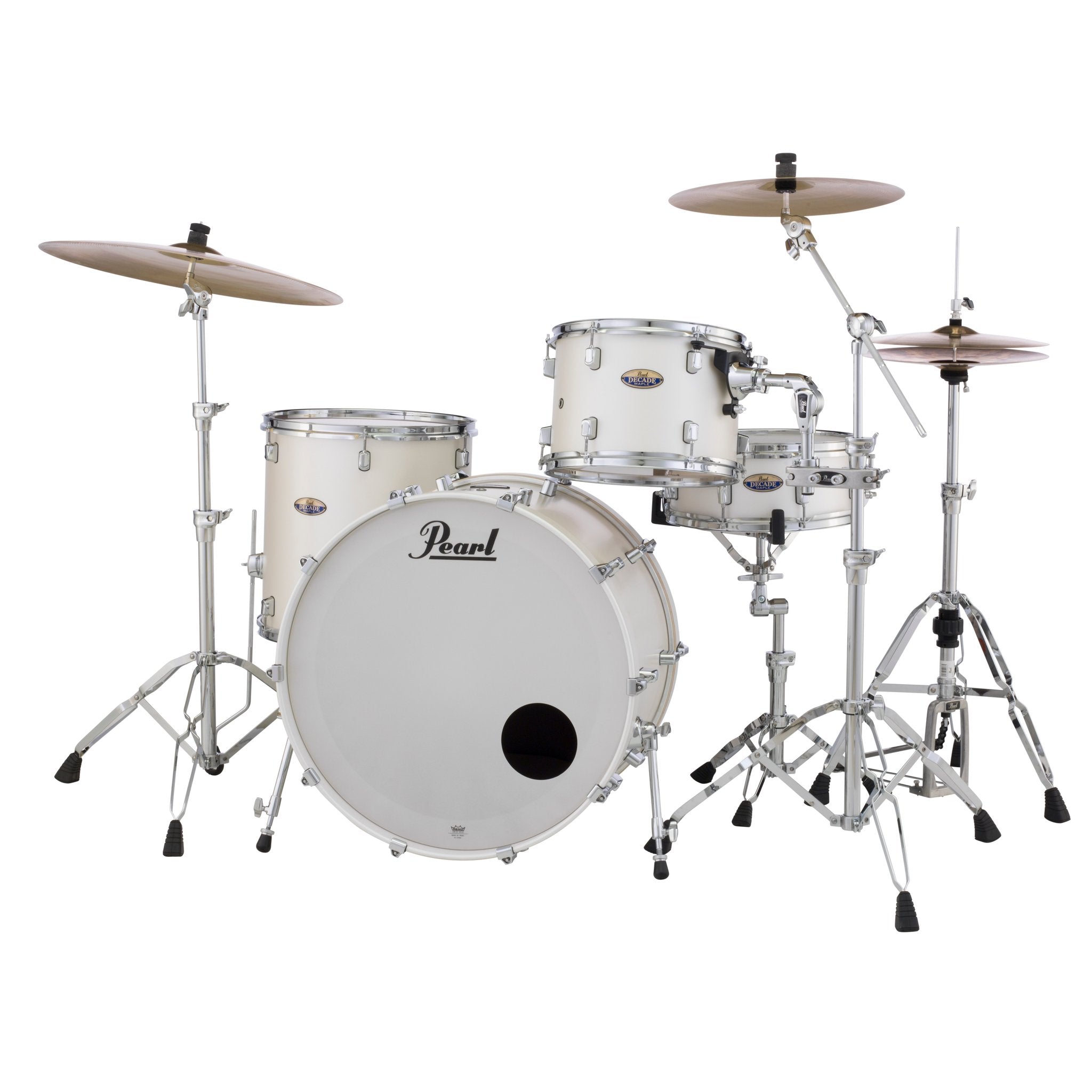Pearl Decade Maple 3-piece Drum Set Shell Pack - 24" Bass Drum - White Satin Pearl - Image 2