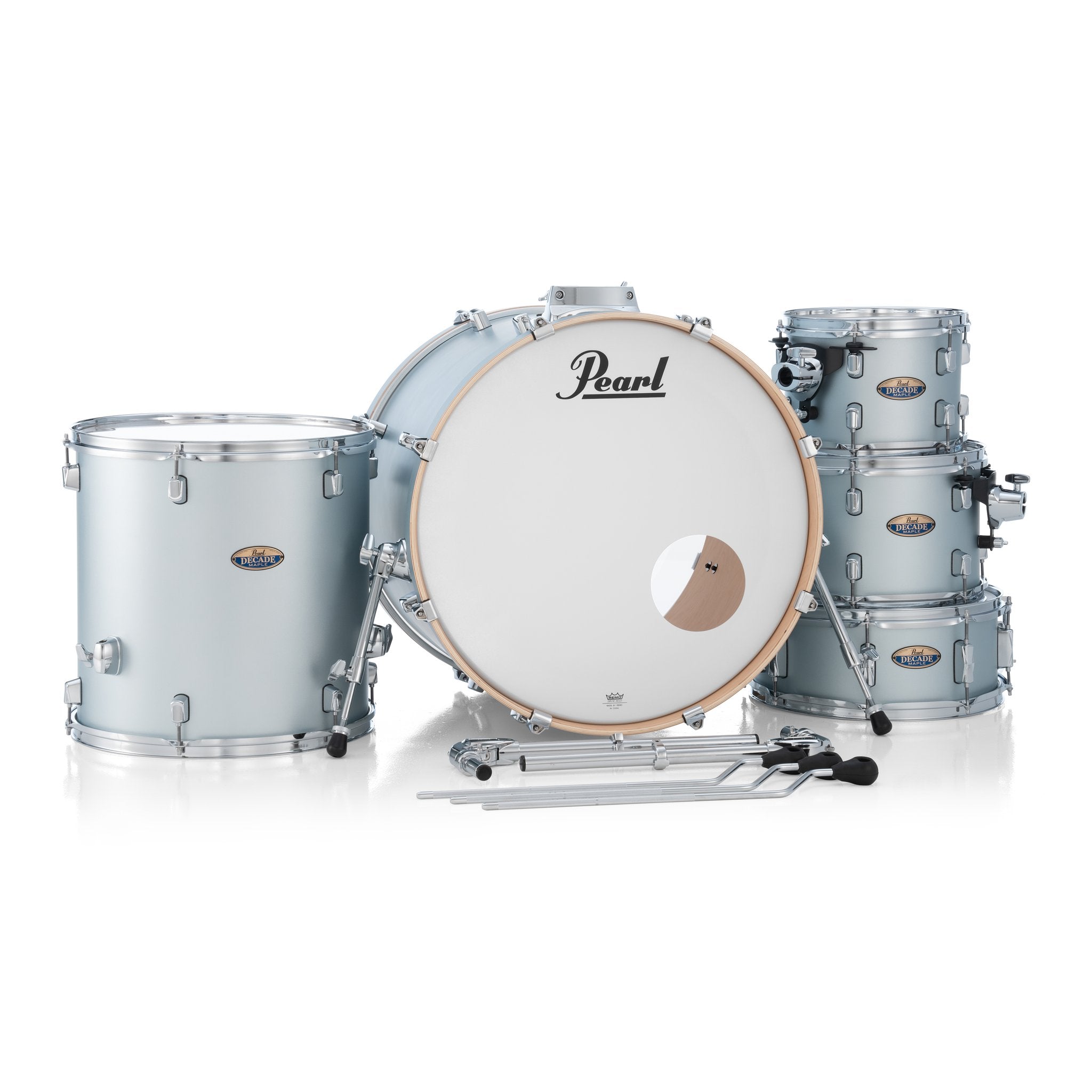 Pearl Decade Maple 5-piece Drum Set Shell Pack - 22" Bass Drum - Blue Mirage - Image 7