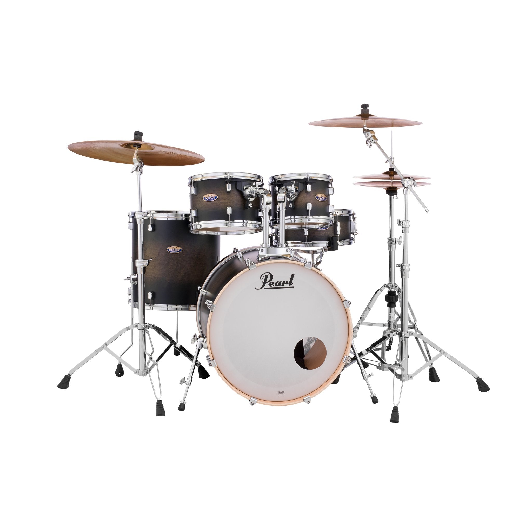 Pearl Decade Maple 5-piece Drum Set Shell Pack - 22" Bass Drum - Satin Black Burst - Image 1
