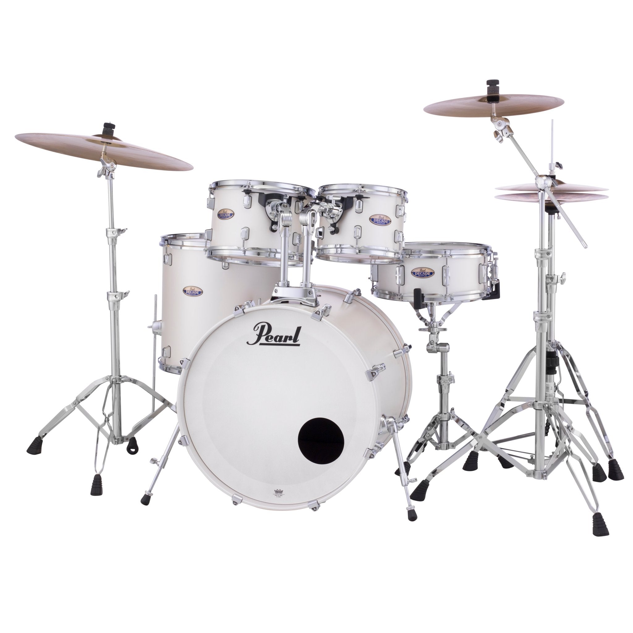 Pearl Decade Maple 5-piece Drum Set Shell Pack - 22" Bass Drum - White Satin Pearl - Image 3