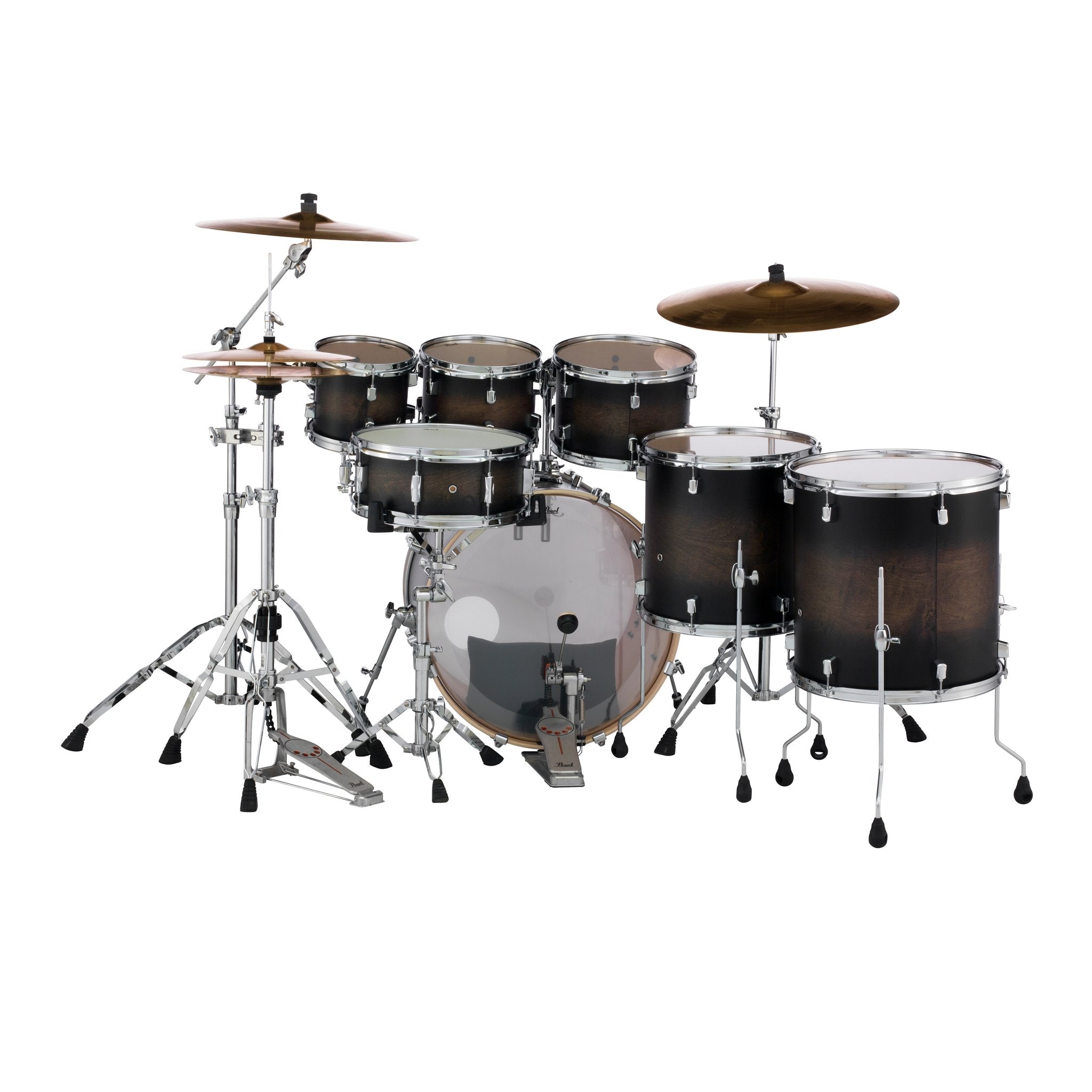 Pearl Decade Maple 7-piece Drum Set Shell Pack - 22" Bass Drum - Satin Black Burst - Image 4