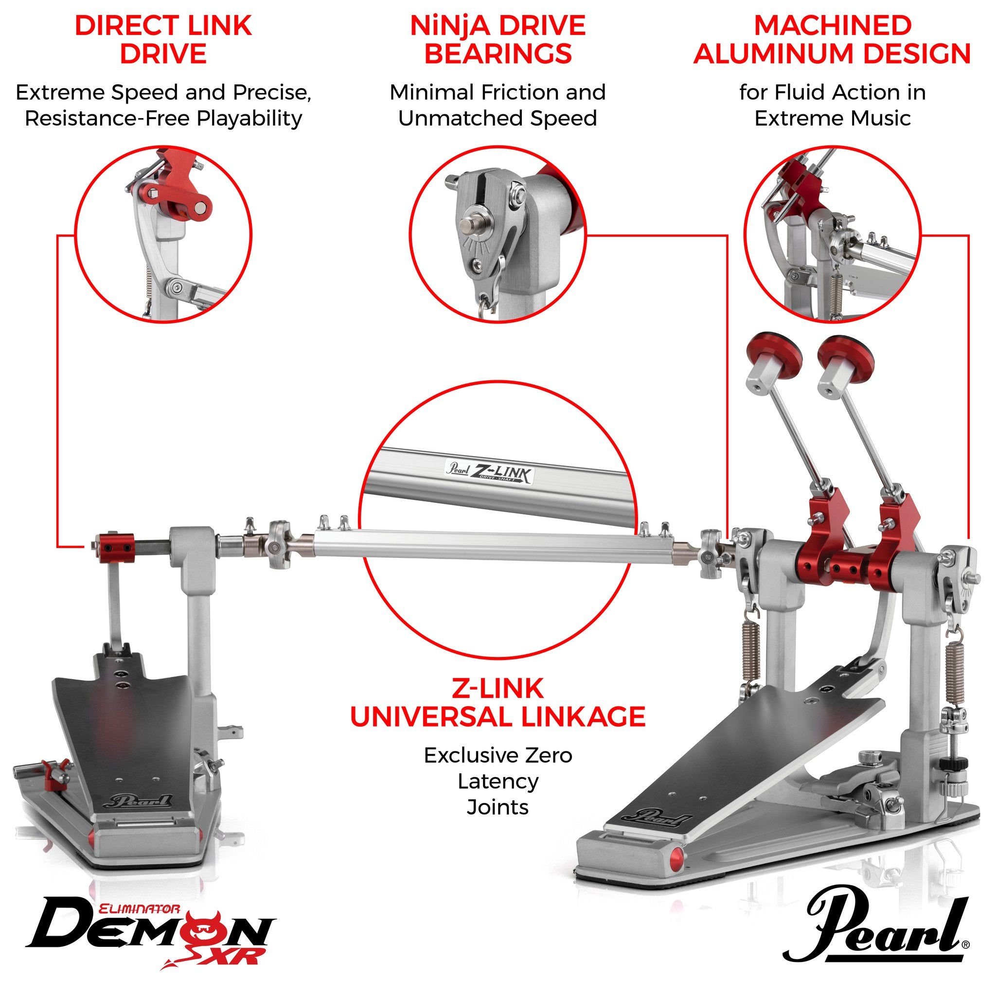 Pearl Demon XR Direct-Drive Double Bass Drum Pedal - Image 10
