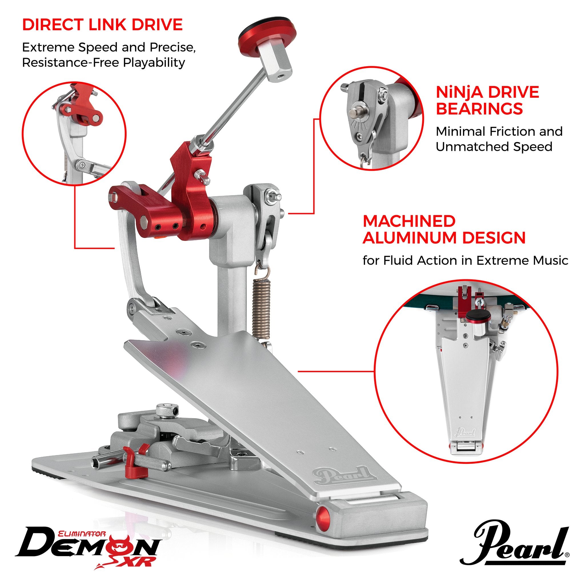 Pearl Demon XR Direct-Drive Single Bass Drum Pedal - Image 10