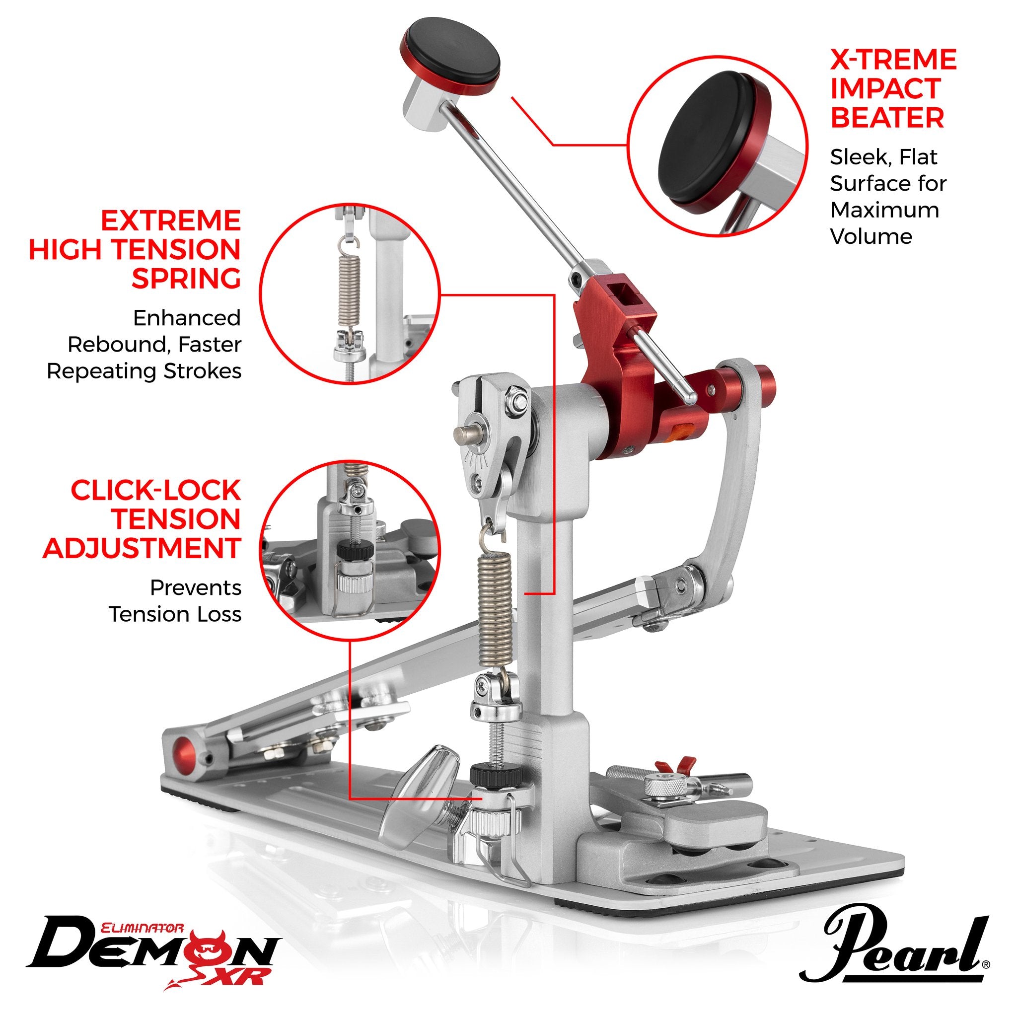 Pearl Demon XR Direct-Drive Single Bass Drum Pedal - Image 11