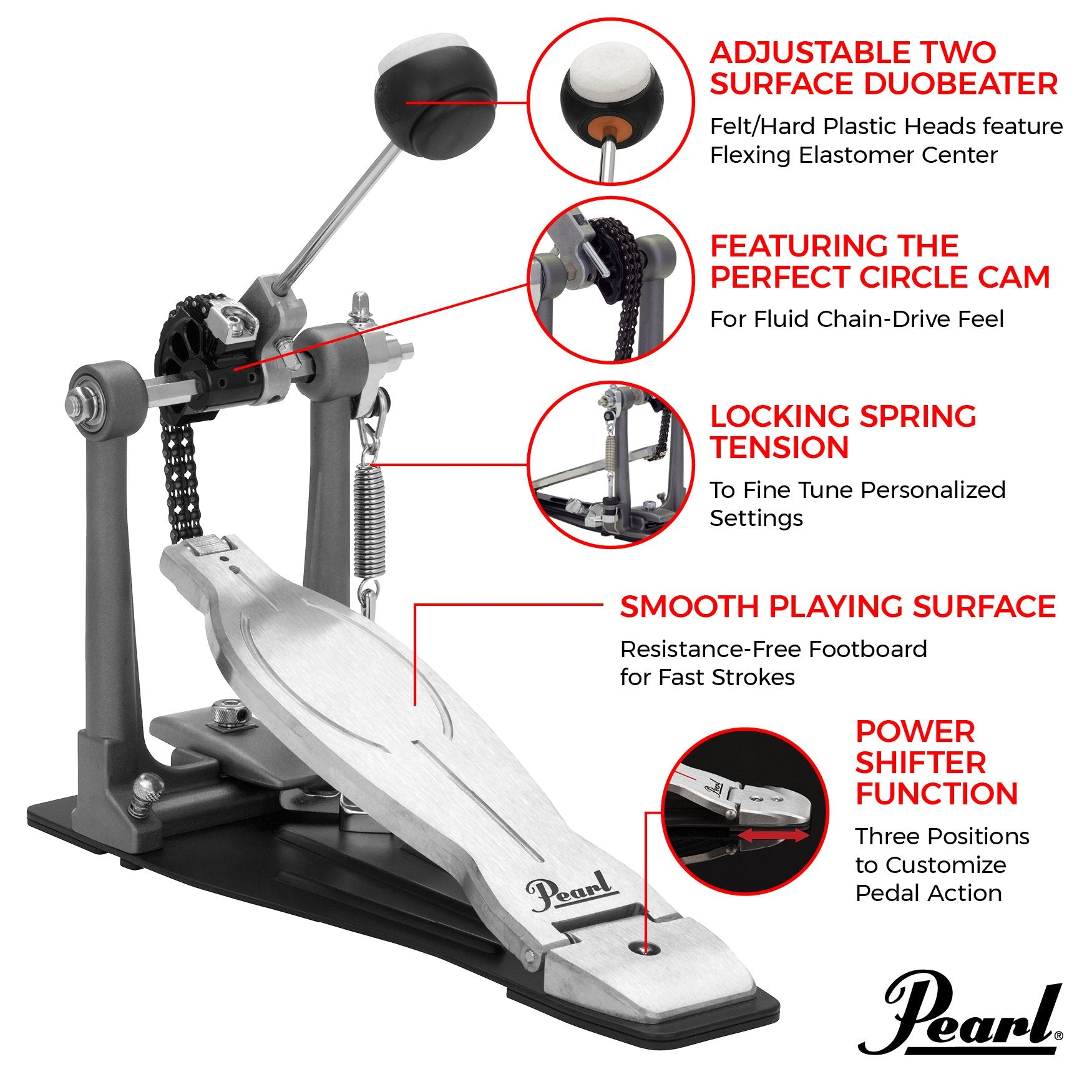 Pearl Eliminator Solo Bass Drum Pedal - Black Cam - Image 7