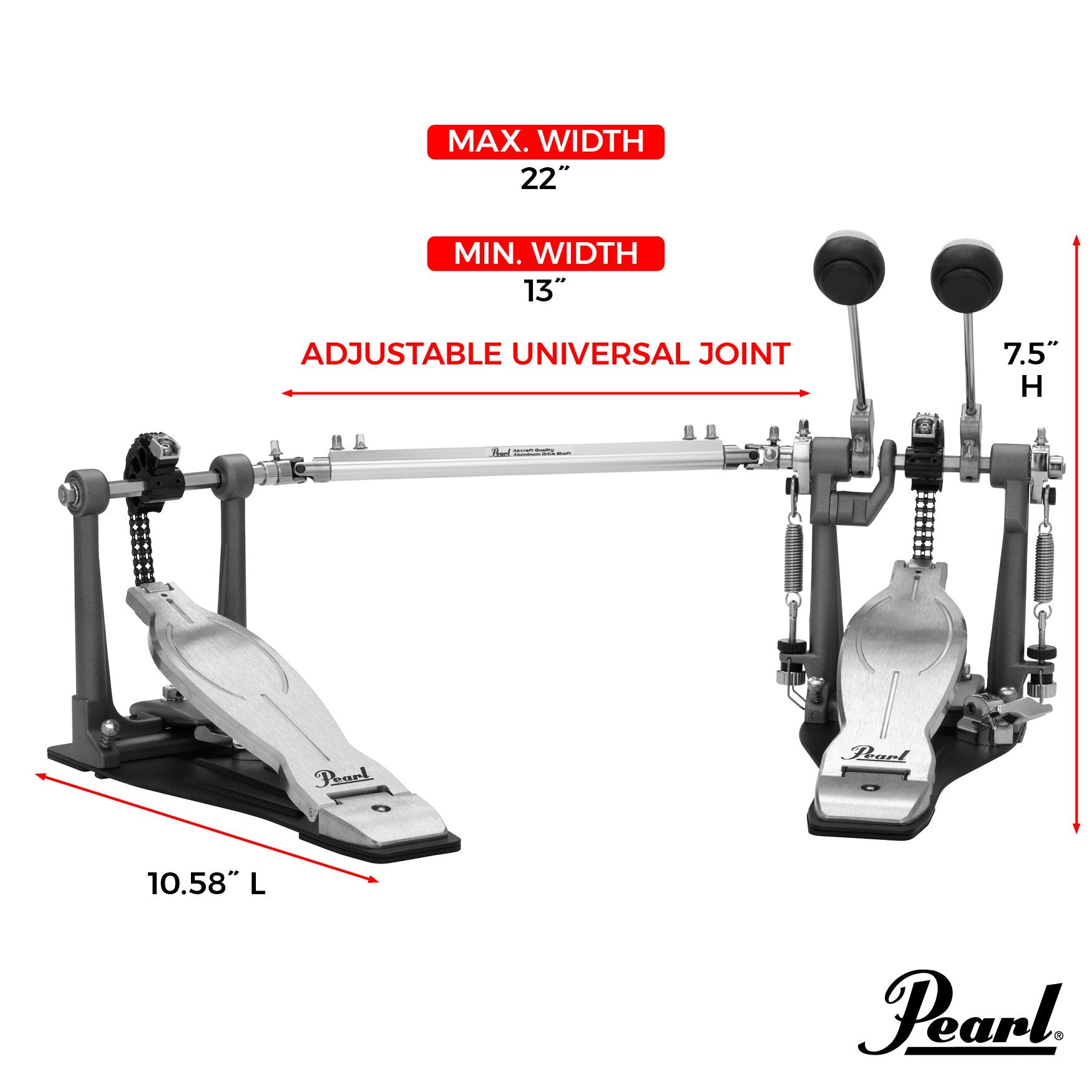Pearl Eliminator Solo Double Bass Drum Pedal - Black Cam - Image 7