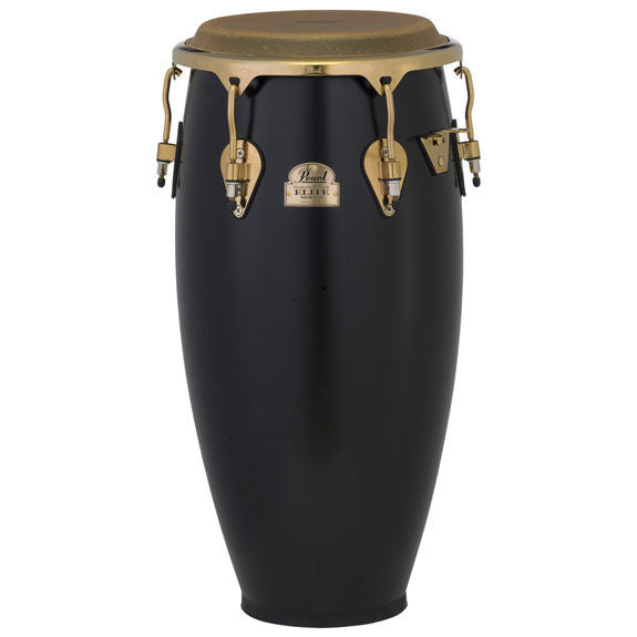 Pearl Elite Series 11.75" Thai Oak Conga Satin Black with Gold Hardware