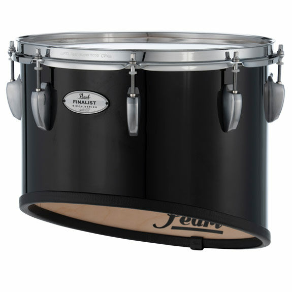 6x7.6 - Midnight Black - Pearl Finalist Birch Marching Tenor Drilled for BBS6S Mount