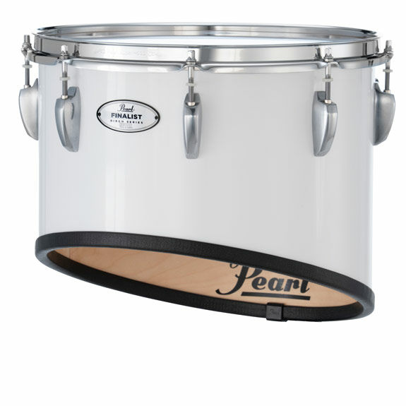 8x8.7 - Pure White - Pearl Finalist Birch Marching Tenor - with Mounts for FMTB14ST