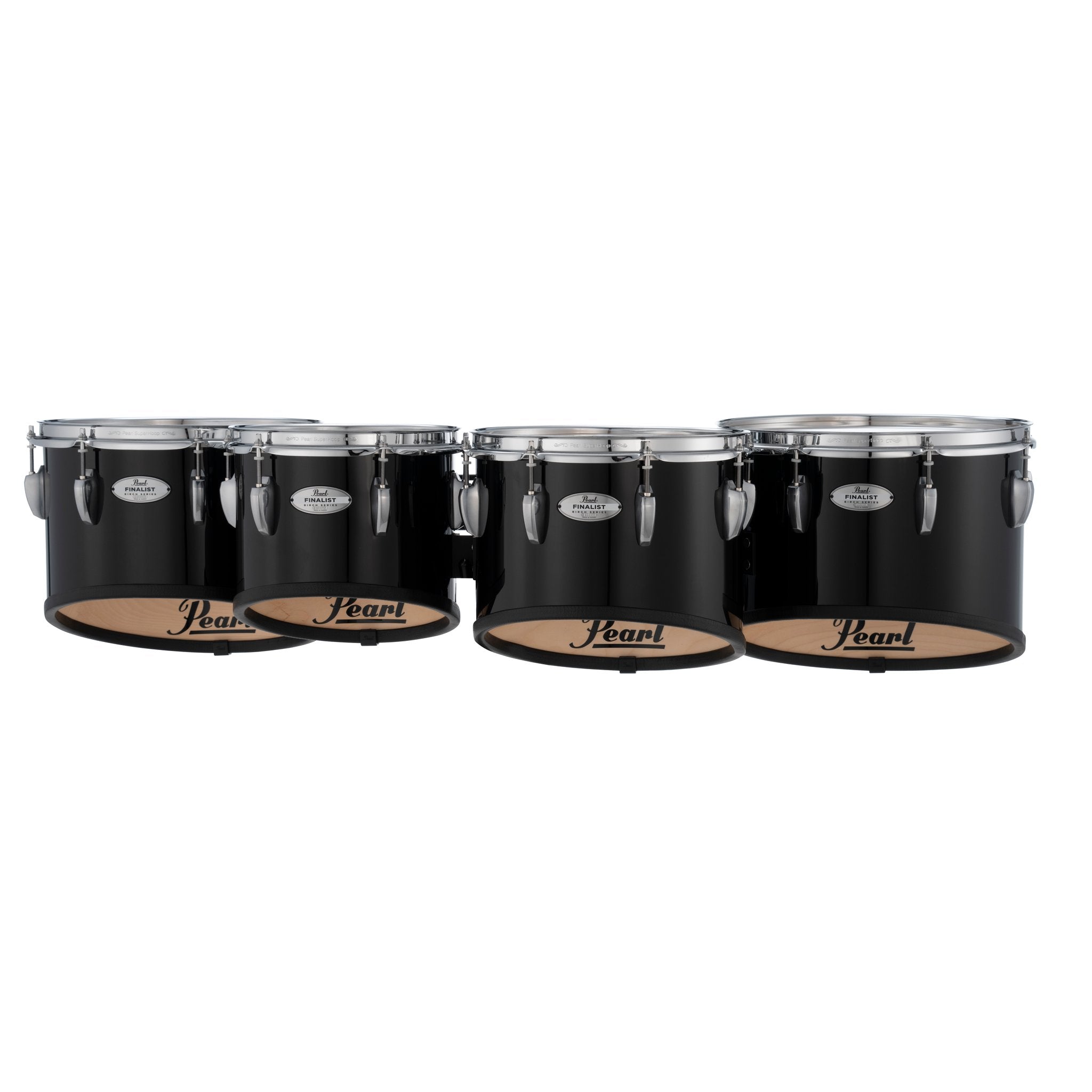 Pearl Finalist Birch Quad Marching Tenor Set - 10"/12"/13"/14" - Midnight Black - Image 1