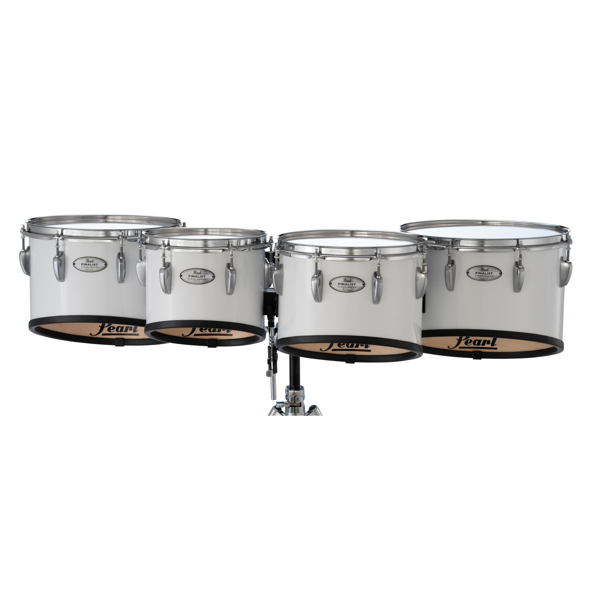 Pearl Finalist Birch Quad Marching Tenor Set - 10"/12"/13"/14" - Pure White - Image 2