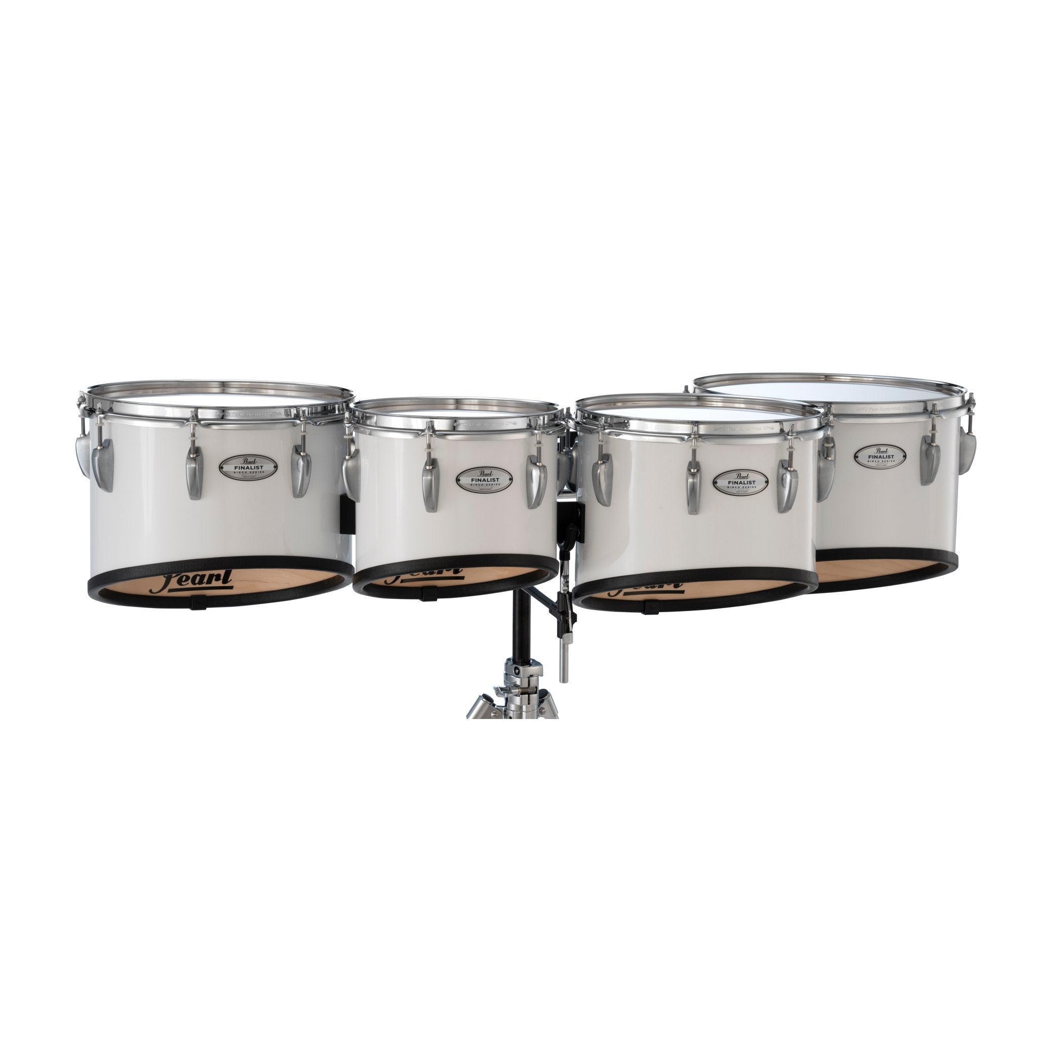 Pearl Finalist Birch Quad Marching Tenor Set - 10"/12"/13"/14" - Pure White - Image 3