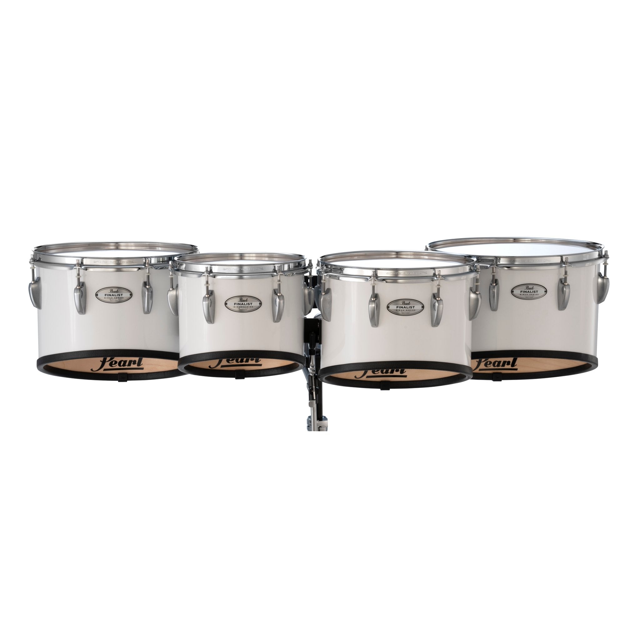 Pearl Finalist Birch Quad Marching Tenor Set - 10"/12"/13"/14" - Pure White - Image 1