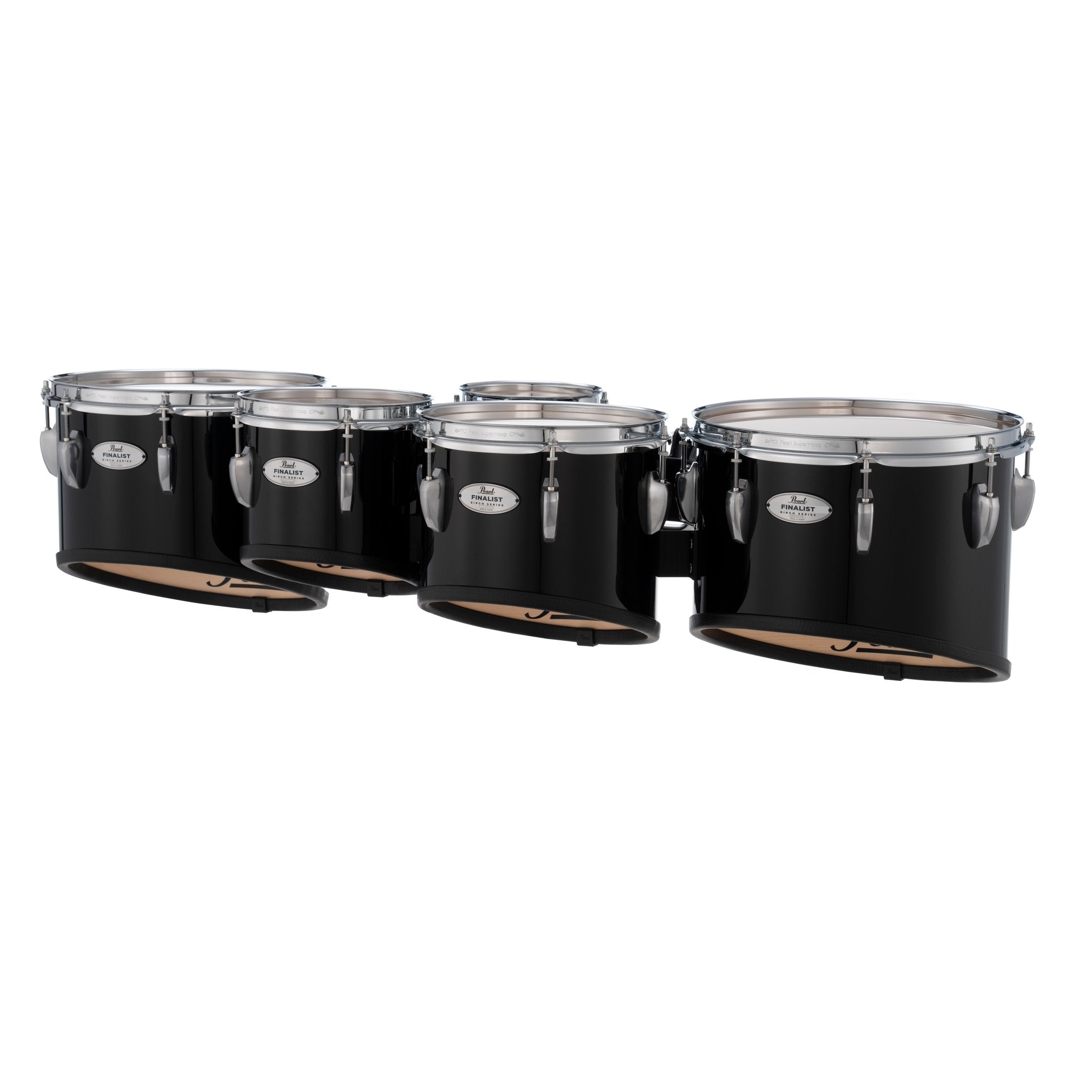 Pearl Finalist Birch Quint Marching Tenor Set - 6"/8"/10"/12"/13" - Midnight Black - Image 4