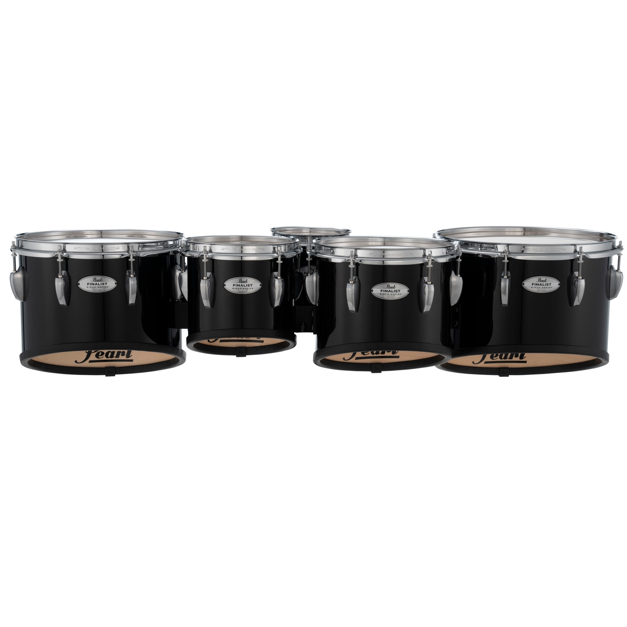 Pearl Finalist Birch Quint Marching Tenor Set - 6"/8"/10"/12"/13" - Midnight Black - Image 1
