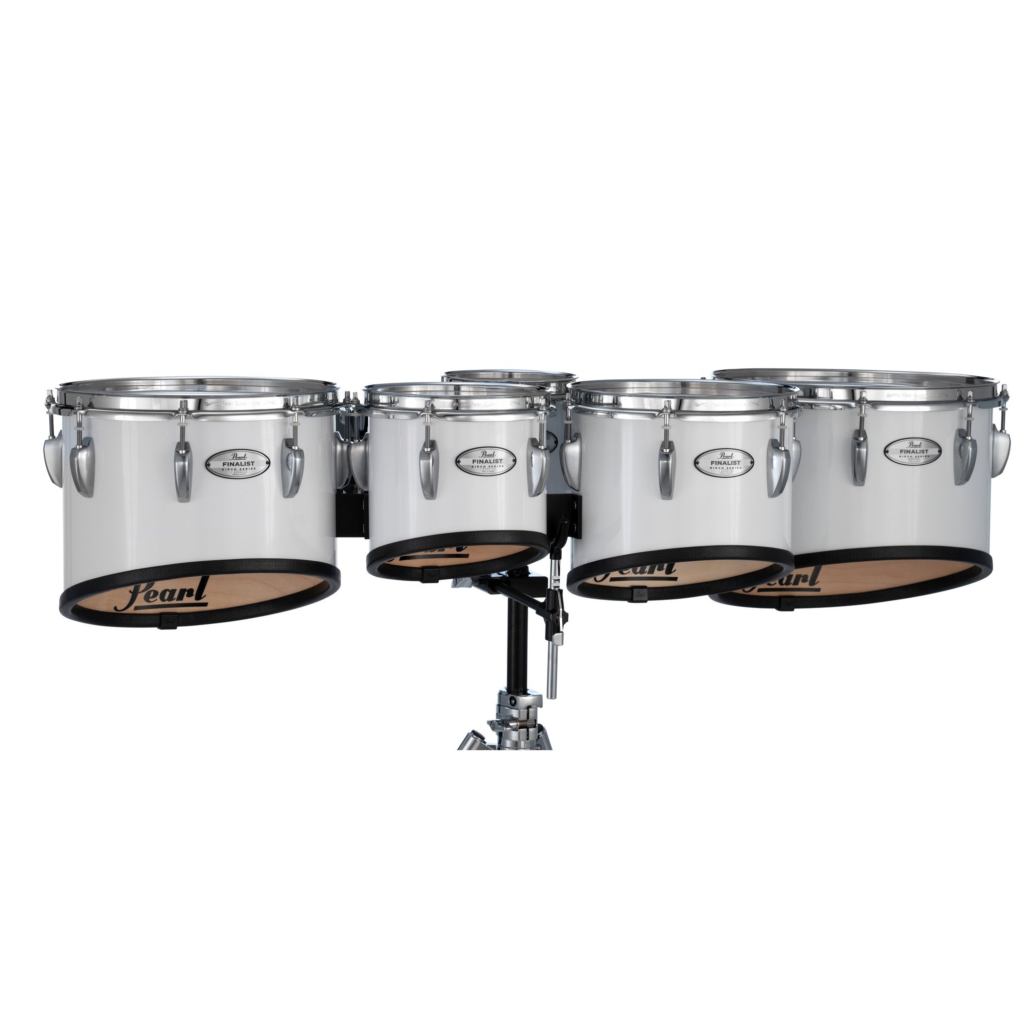 Pearl Finalist Birch Quint Marching Tenor Set - 6"/8"/10"/12"/13" - Pure White - Image 2