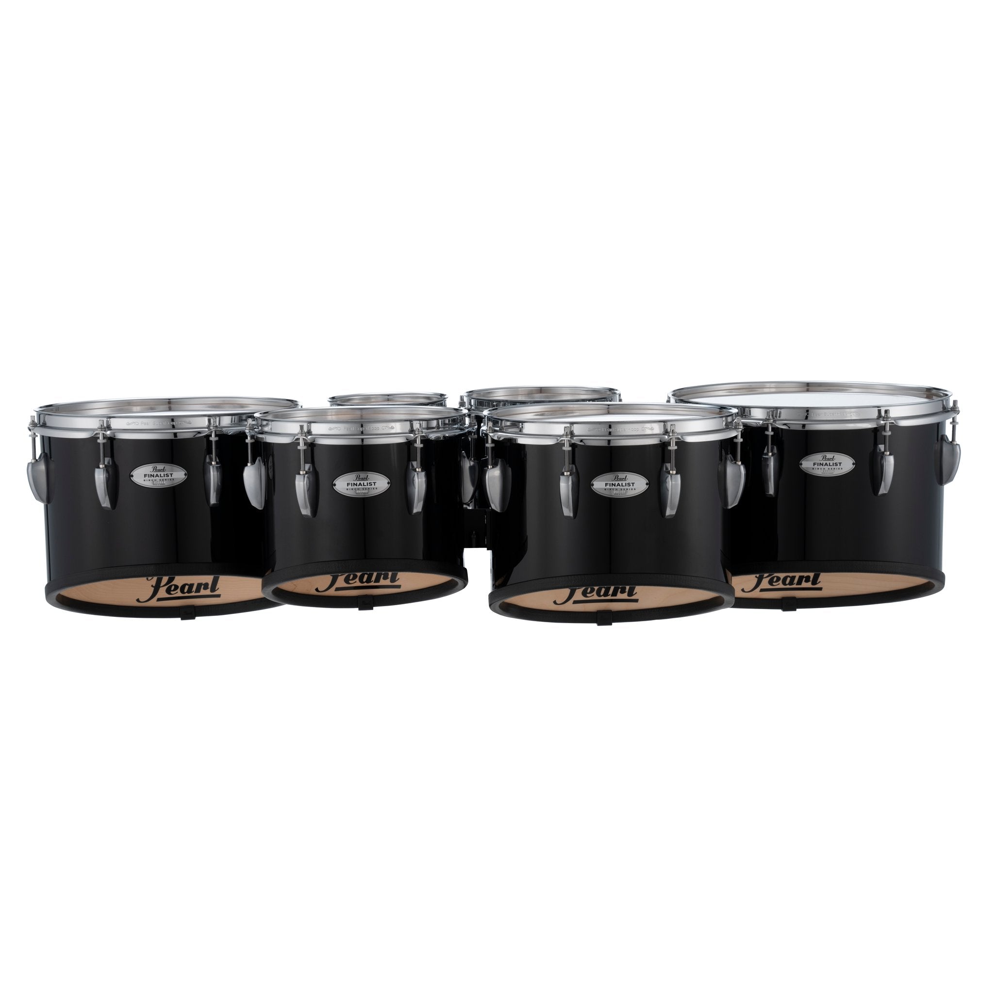 Pearl Finalist Birch Sextet Marching Tenor Set - 6"/8"/10"/12"/13"/14" - Midnight Black - Image 1